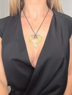 Vintage Baccarat French Glass Heart Pendant