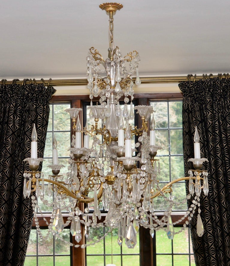 Vintage Baccarat Style Crystal Chandelier For Sale at 1stDibs