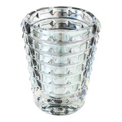 Vintage Baccarat Vase with Geometric Crystal Prisms, France, c. 1975