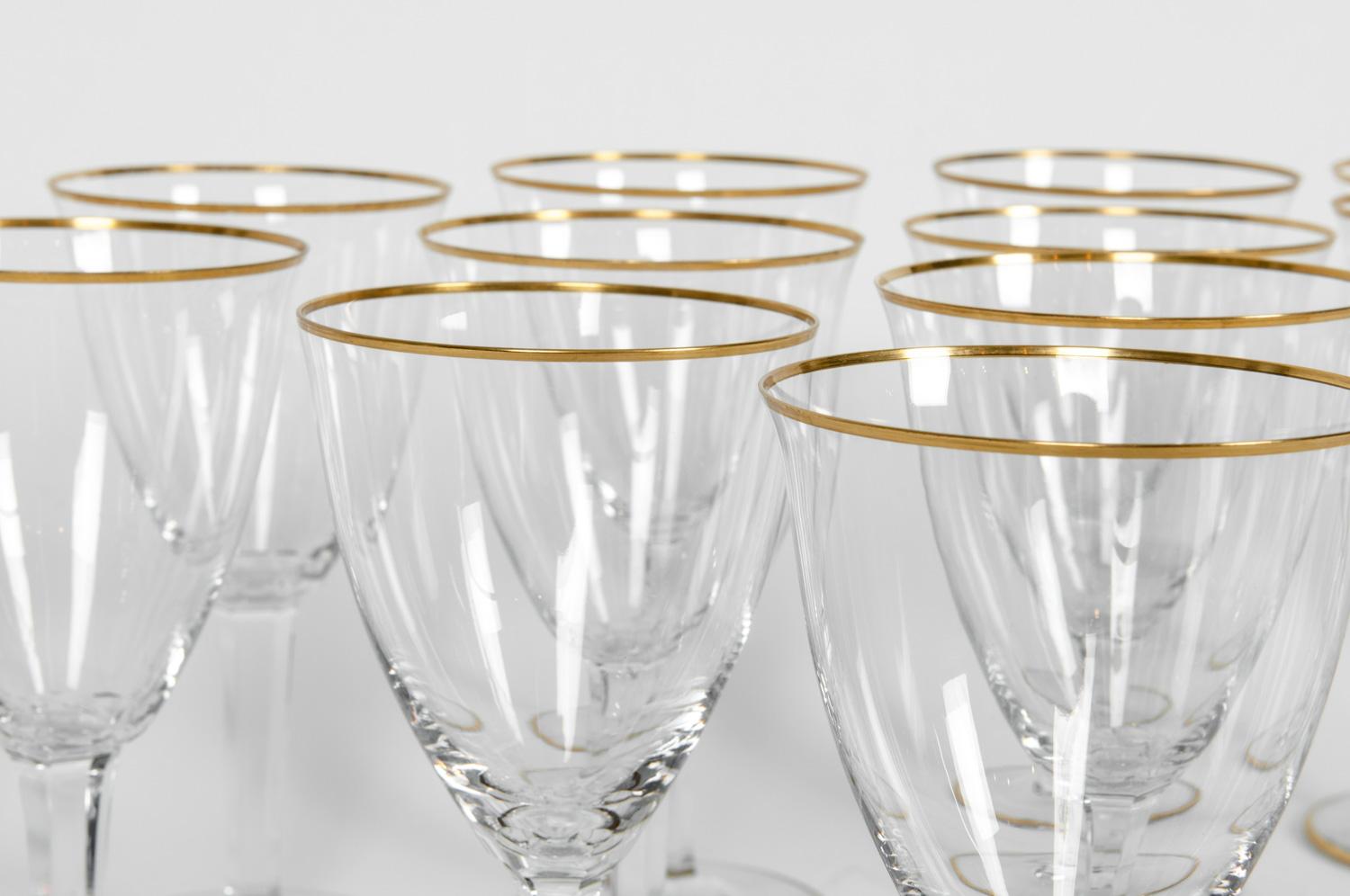 Mid-20th Century Vintage Baccarat Wine/Water Glassware Set 18 Pieces
