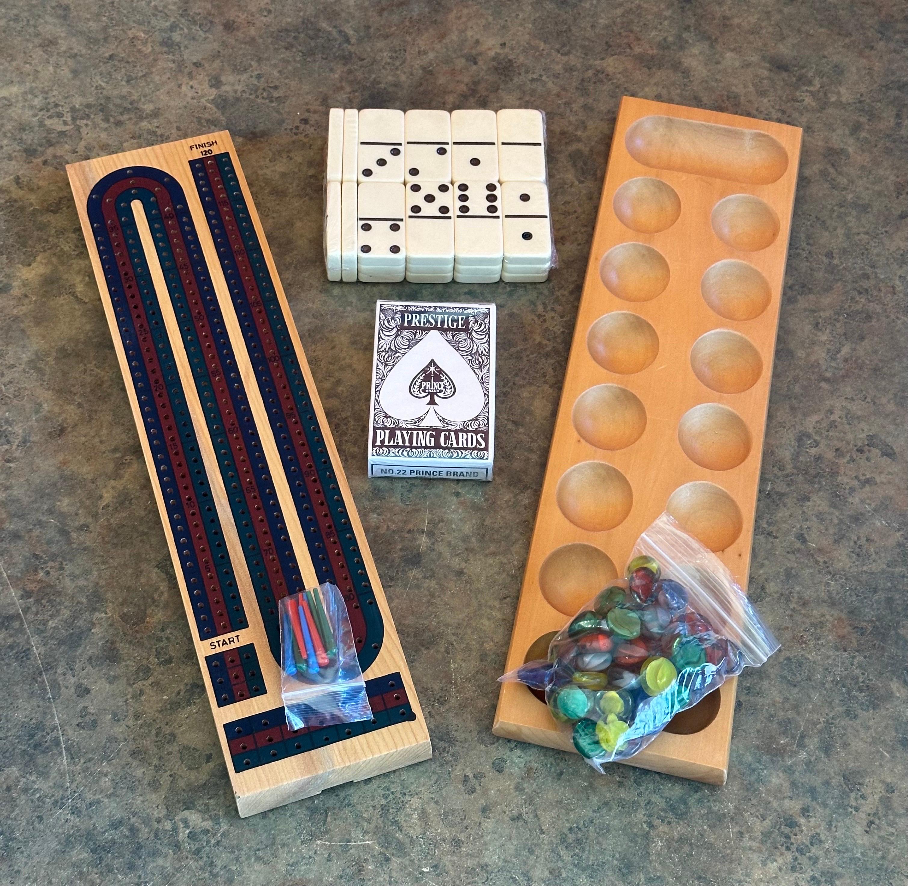 Vintage Backgammon Bakelite Game Set with Dominoes, Cribbage - New Old Stock For Sale 7