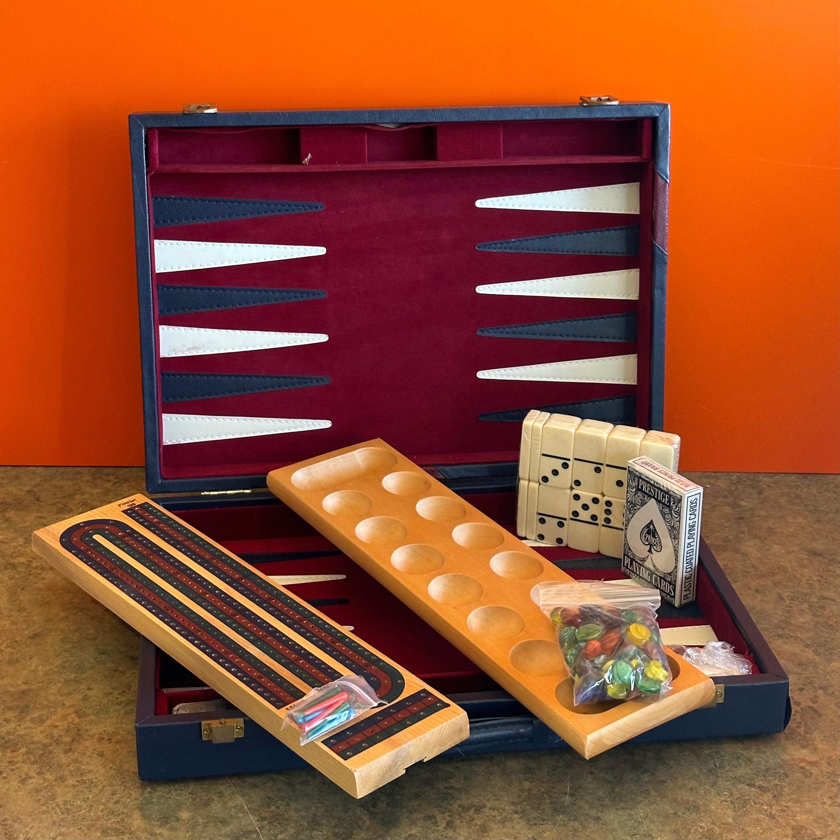Vintage Backgammon Bakelite Game Set with Dominoes, Cribbage - New Old Stock For Sale 8