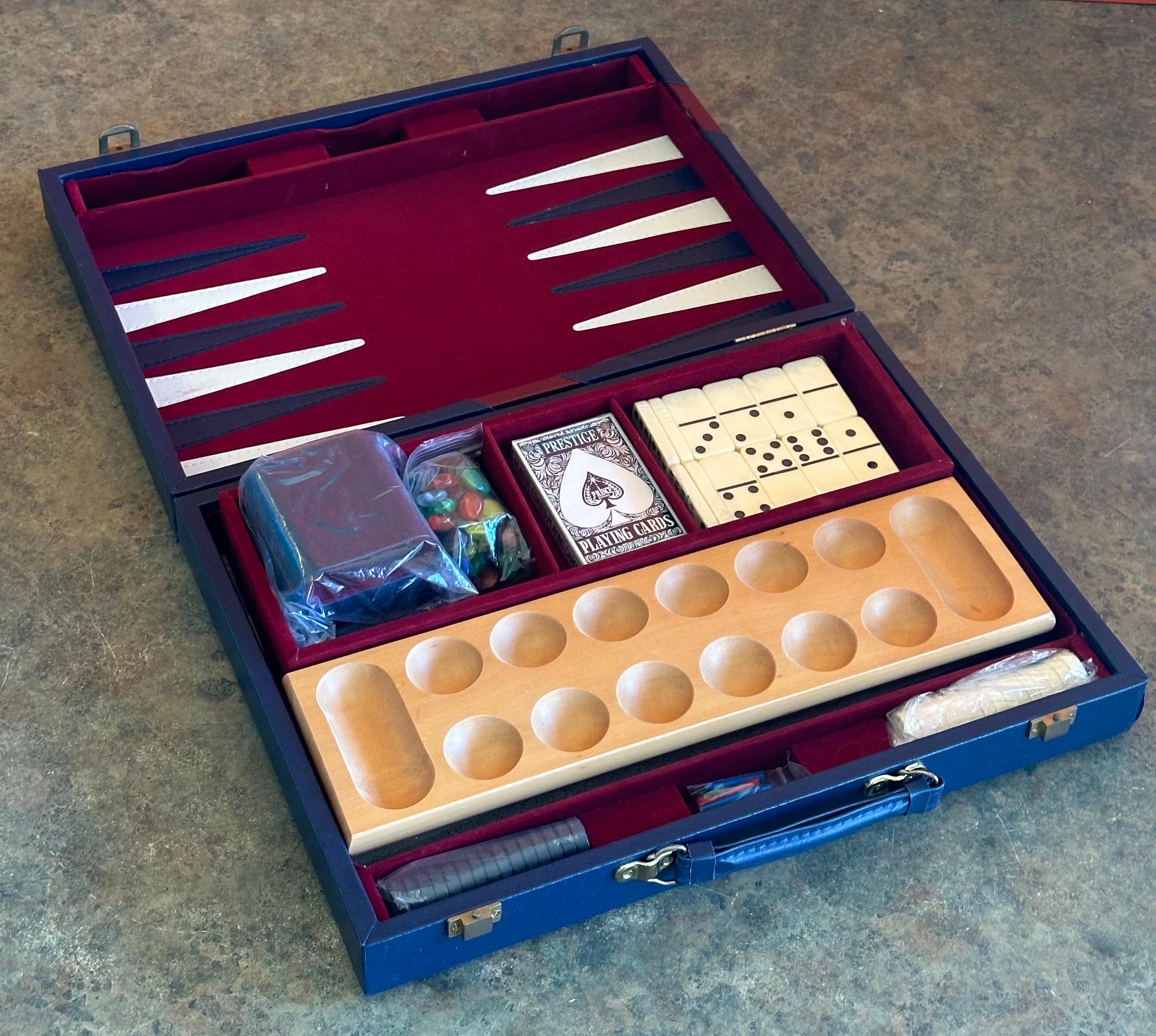 Vintage Backgammon Bakelite Game Set with Dominoes, Cribbage - New Old Stock For Sale 4