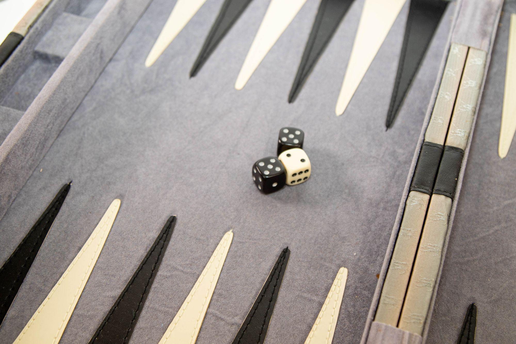 Cuir Porte-documents vintage Backgammon Dominos avec jeu de multiples en vente