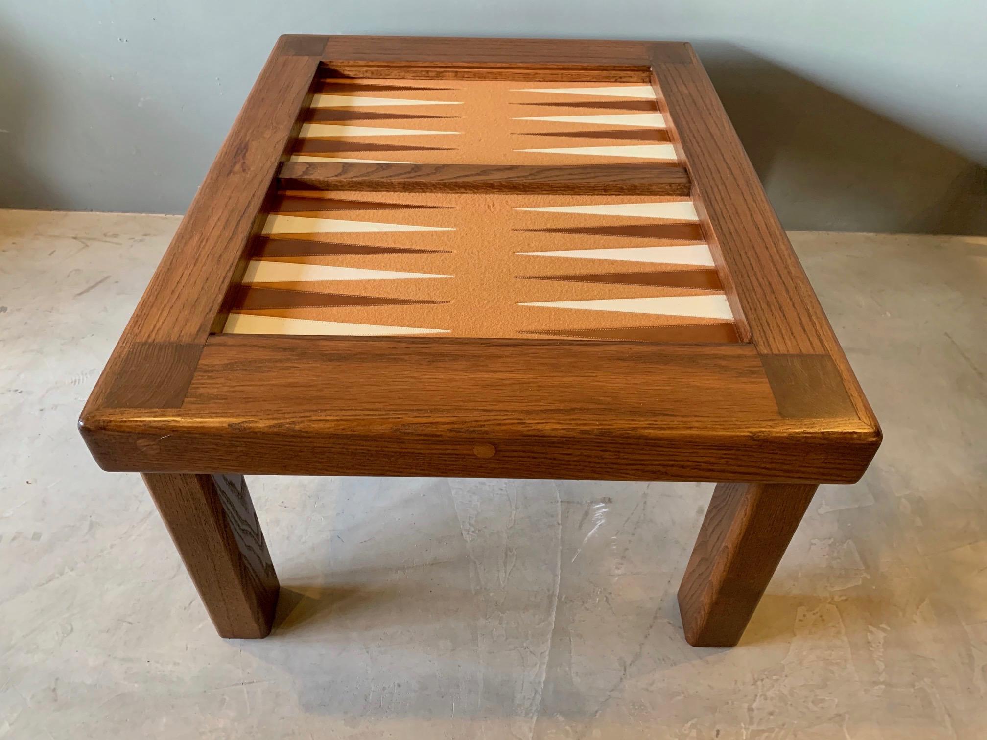 Leather Vintage Backgammon Table 