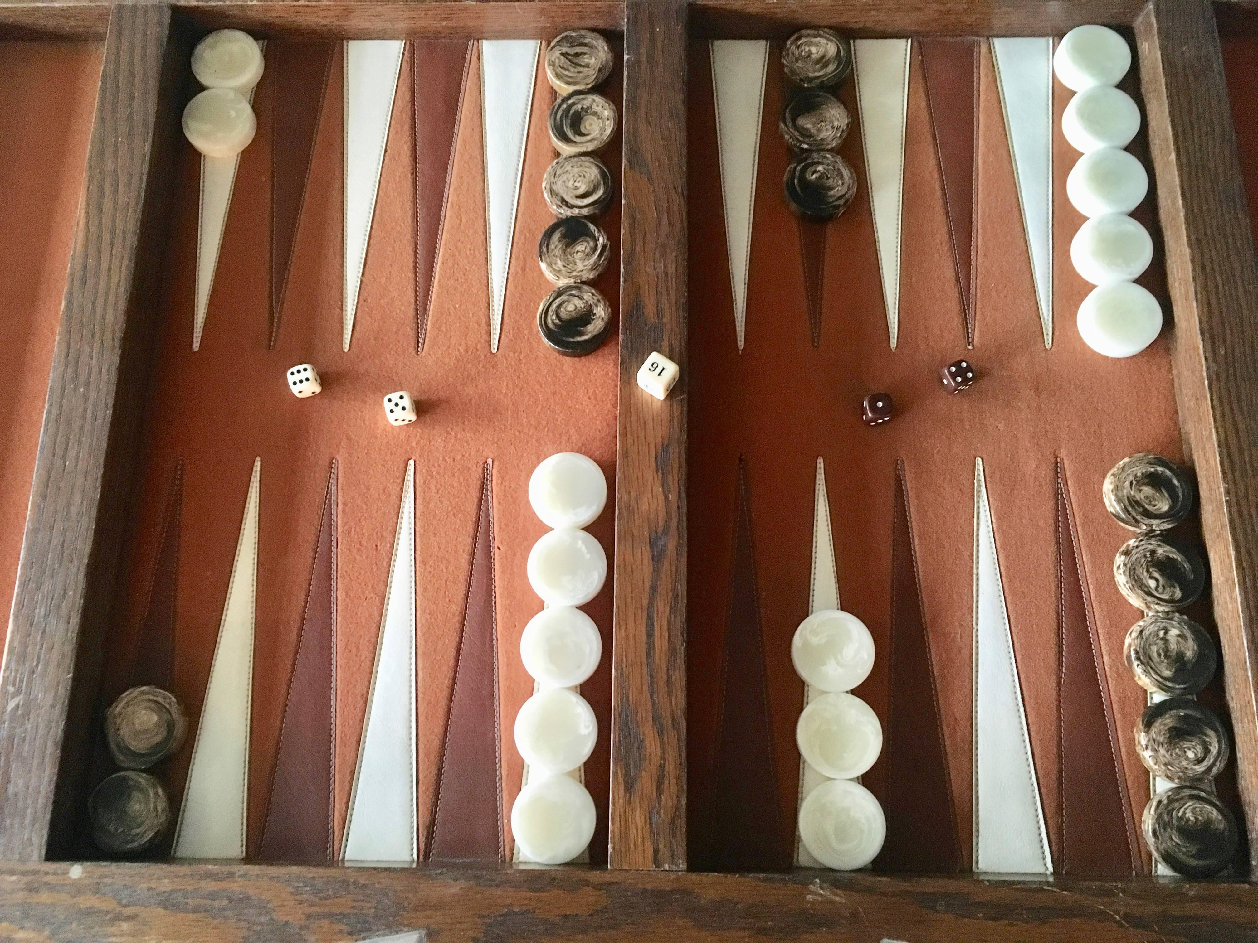 Vintage Backgammon Table In Good Condition In Los Angeles, CA