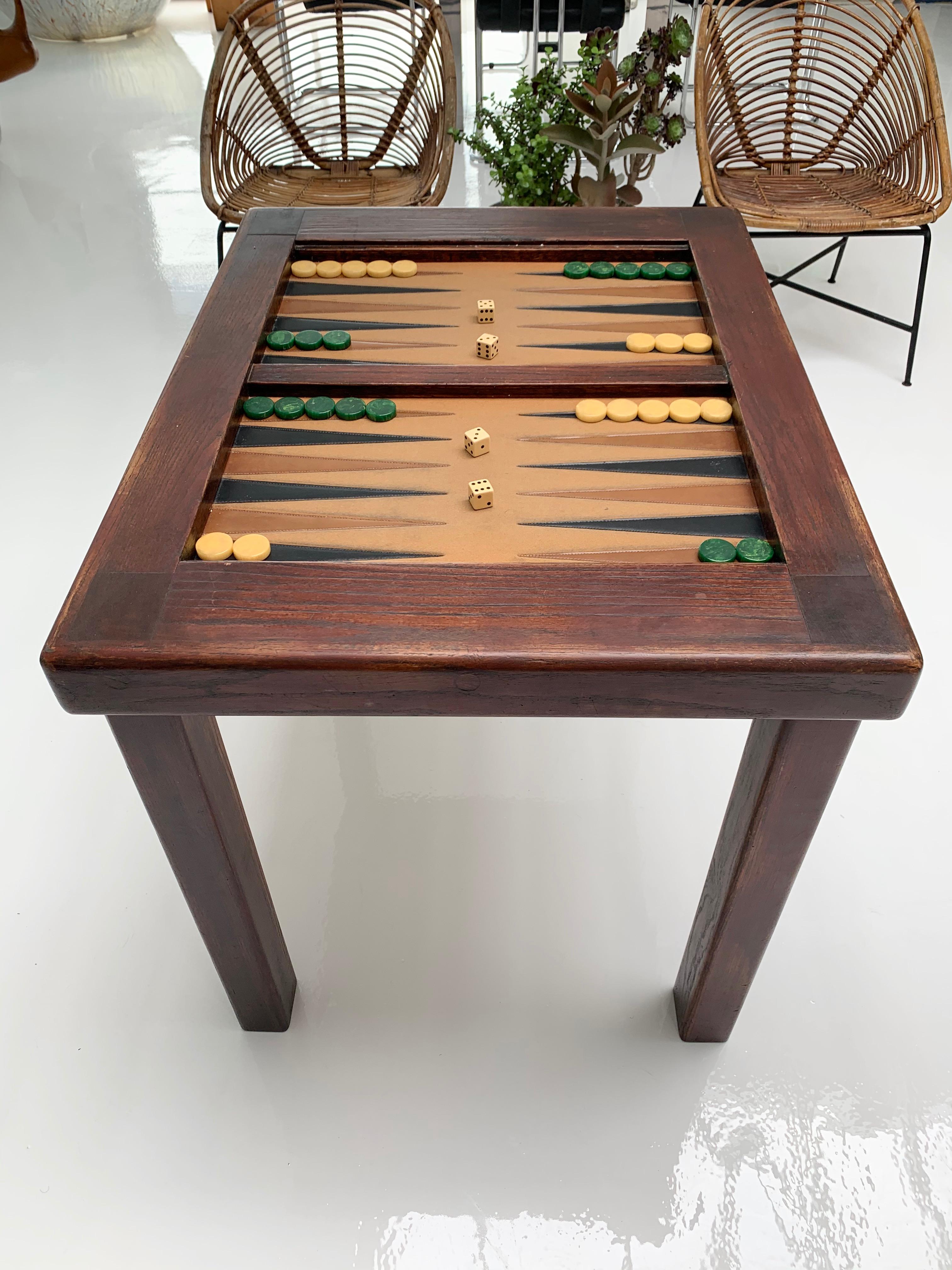 Vintage Backgammon Table In Good Condition In Los Angeles, CA