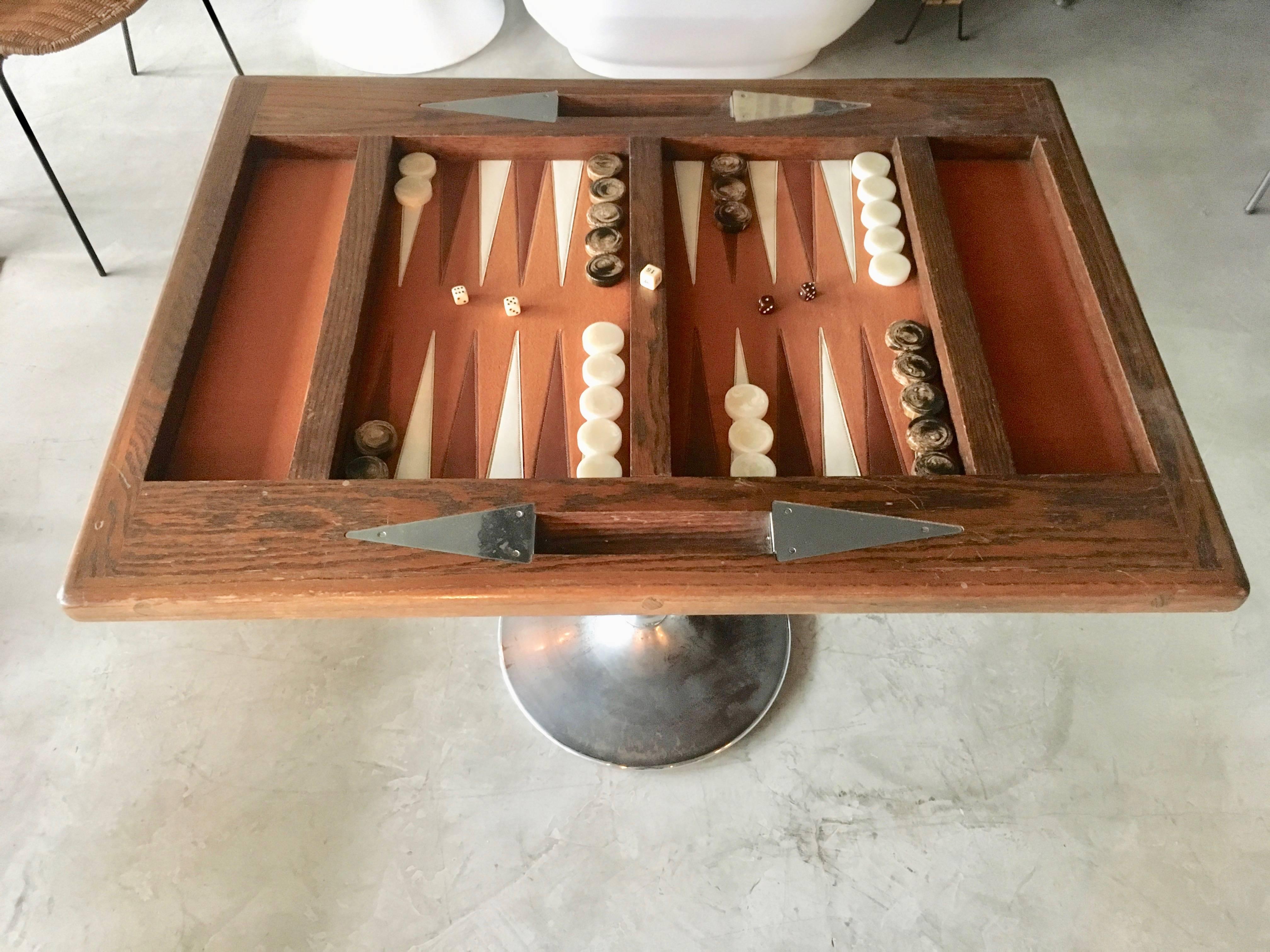 Leather Vintage Backgammon Table