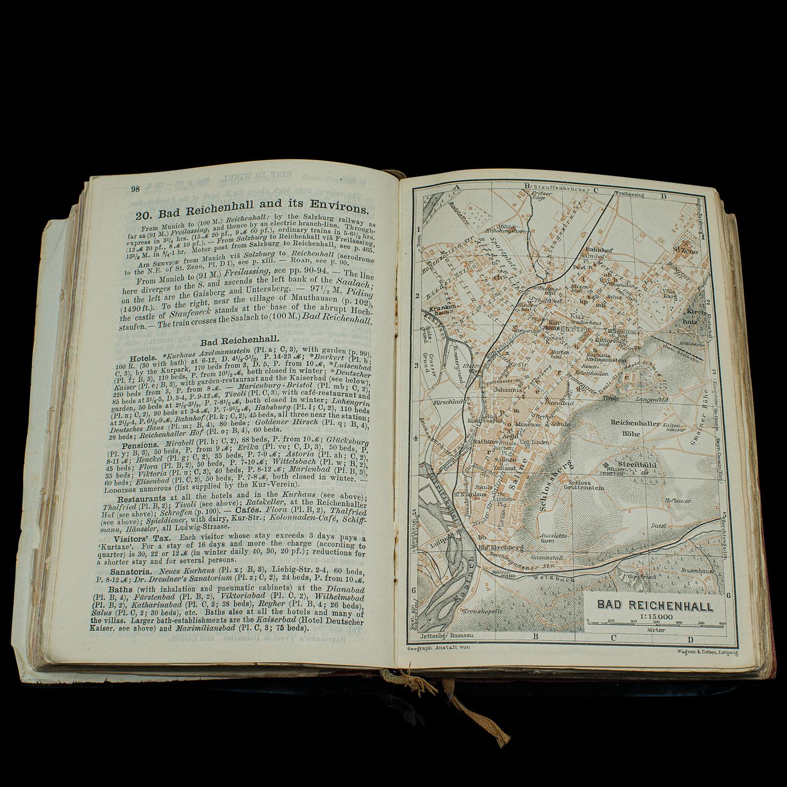 Allemand Baedeker's Guide, Tyrol & Dolomites, langue anglaise, publié en 1927 en vente