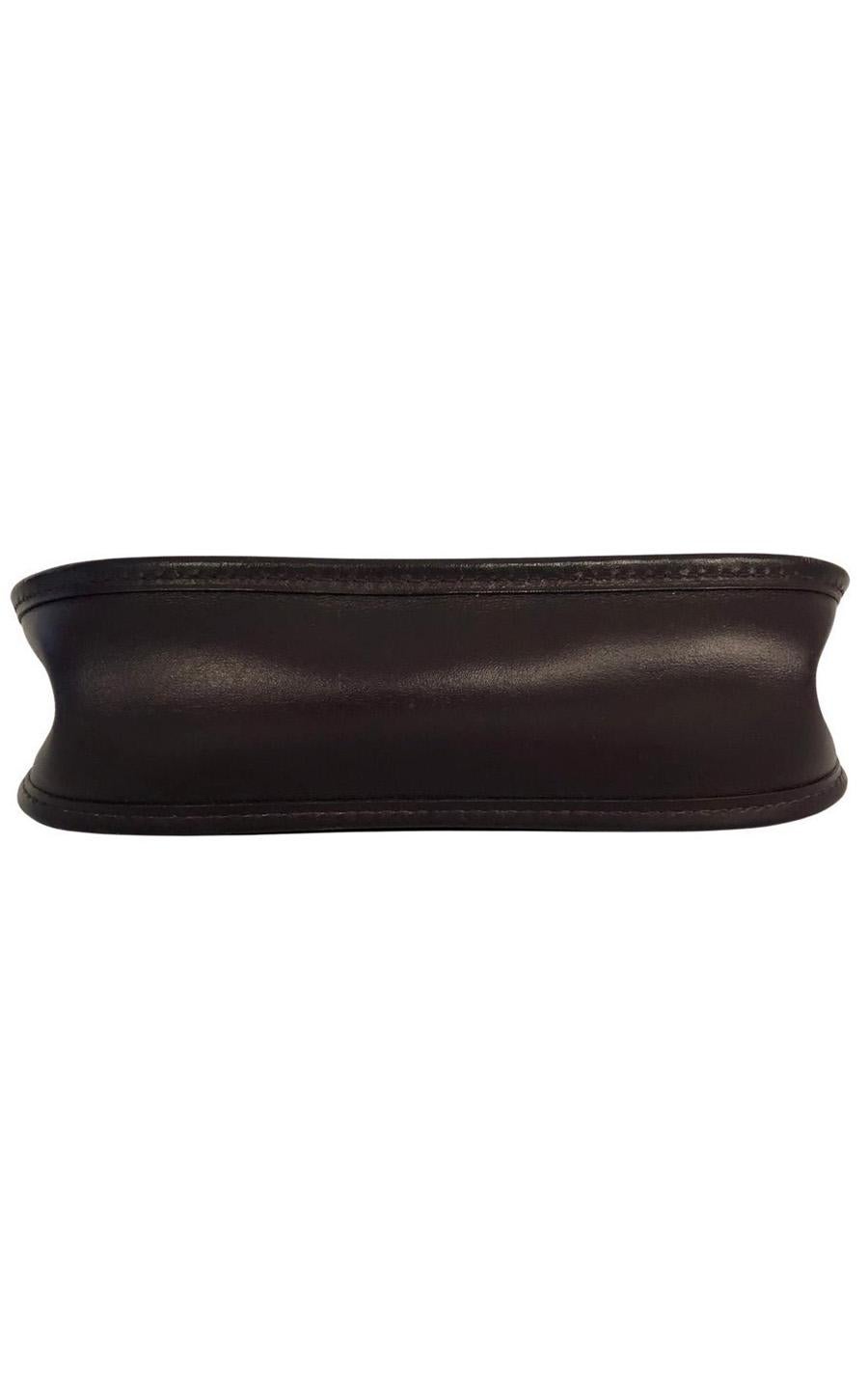 Black Vintage Bag  Hermès Evelyne TPM in Amarante colored leather For Sale