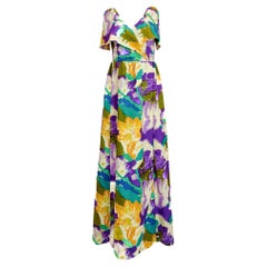 Vestito vintage Bagatela Valencia 1960, multicolore e acquerellato