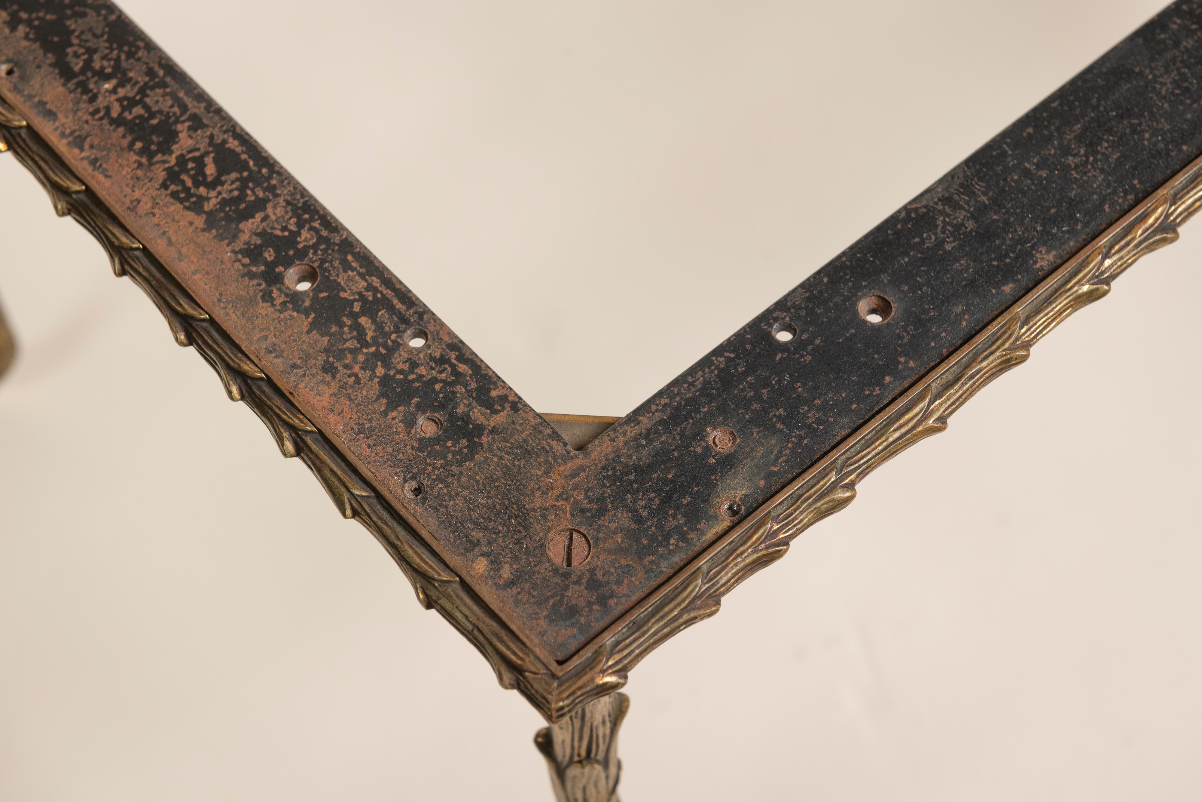 Français Base de table basse vintage Bagues en bronze, France, 1940 en vente