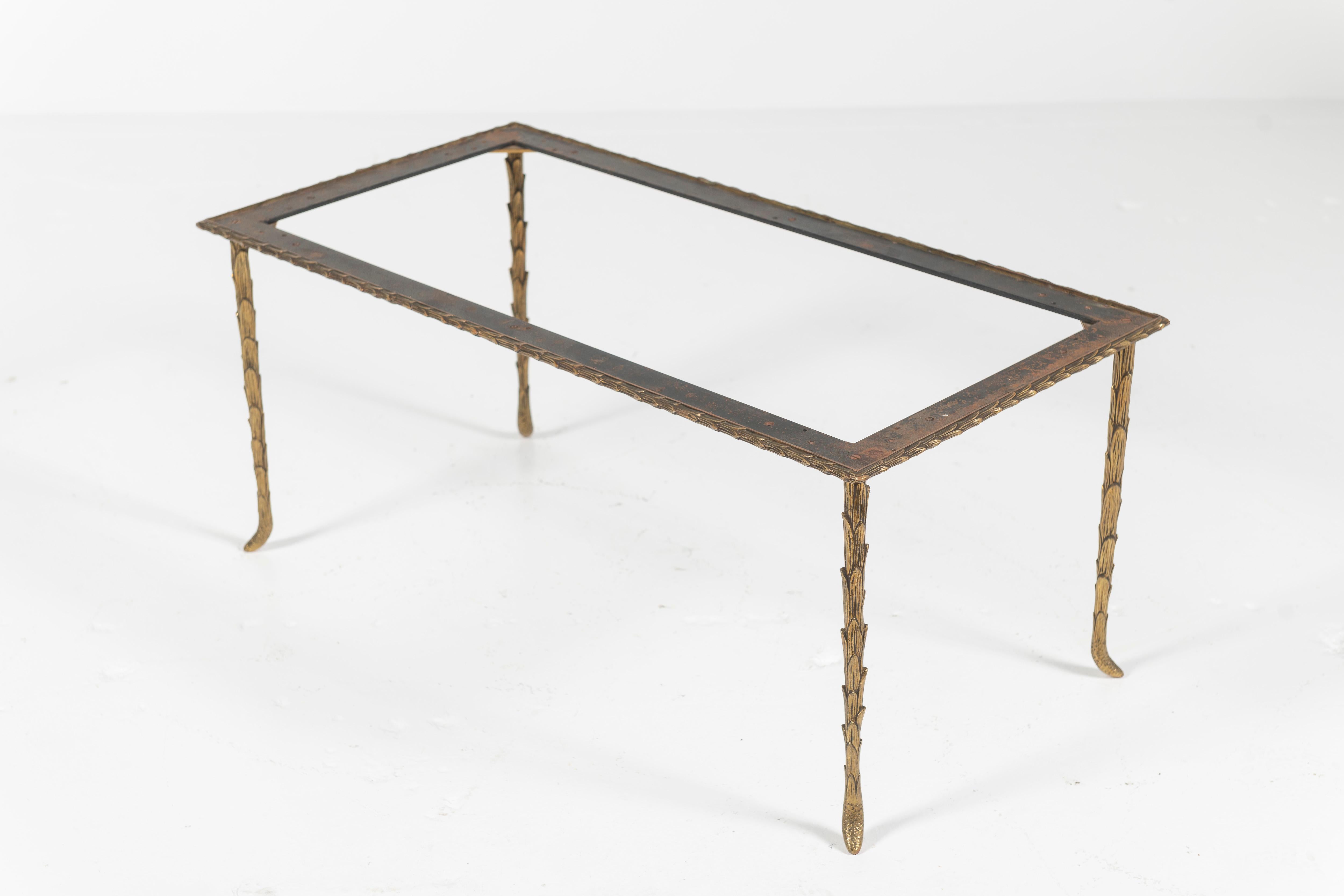 Mid-Century Modern Base de table basse vintage Bagues en bronze, France, 1940  en vente