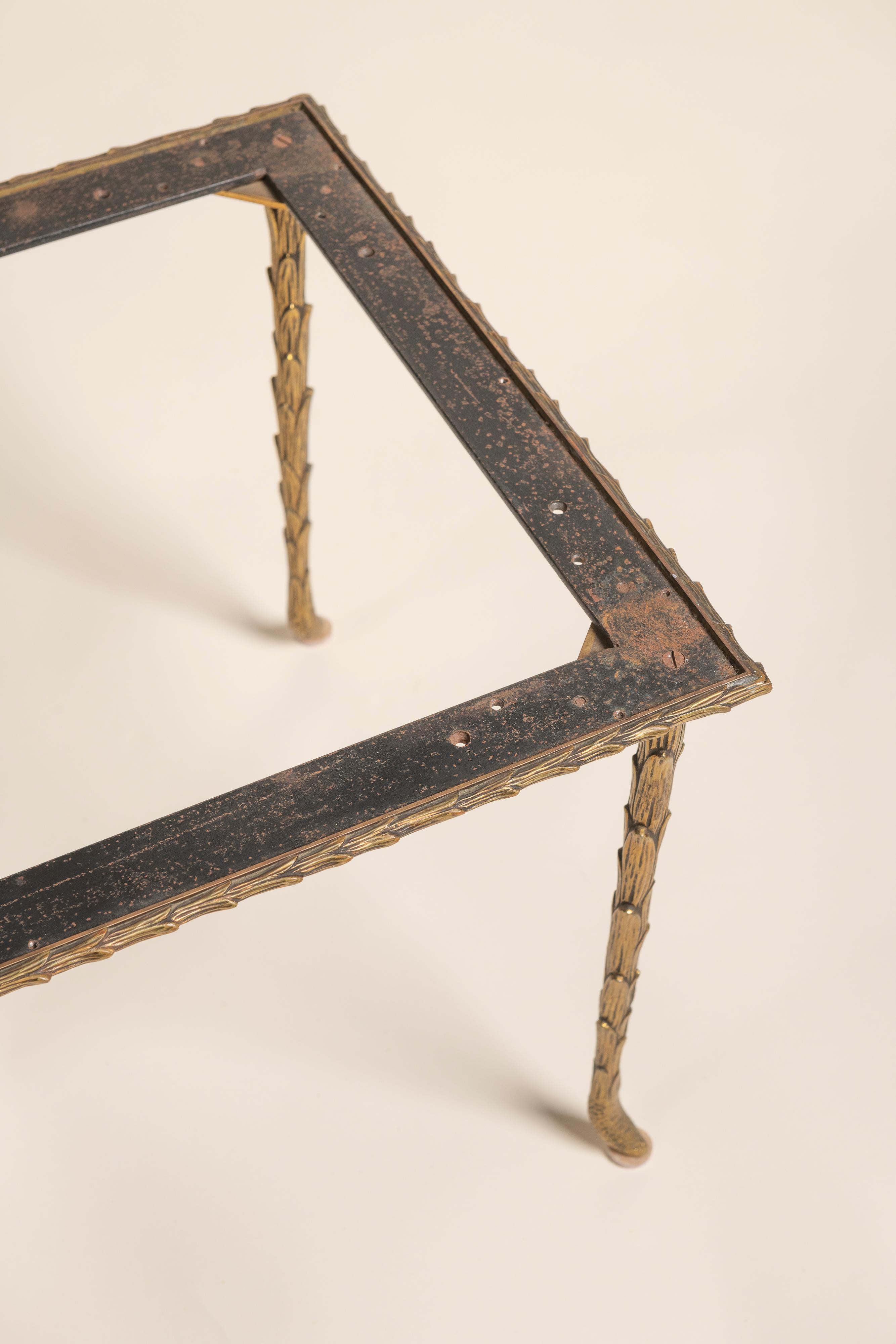 Base de table basse vintage Bagues en bronze, France, 1940 Bon état - En vente à San Francisco, CA