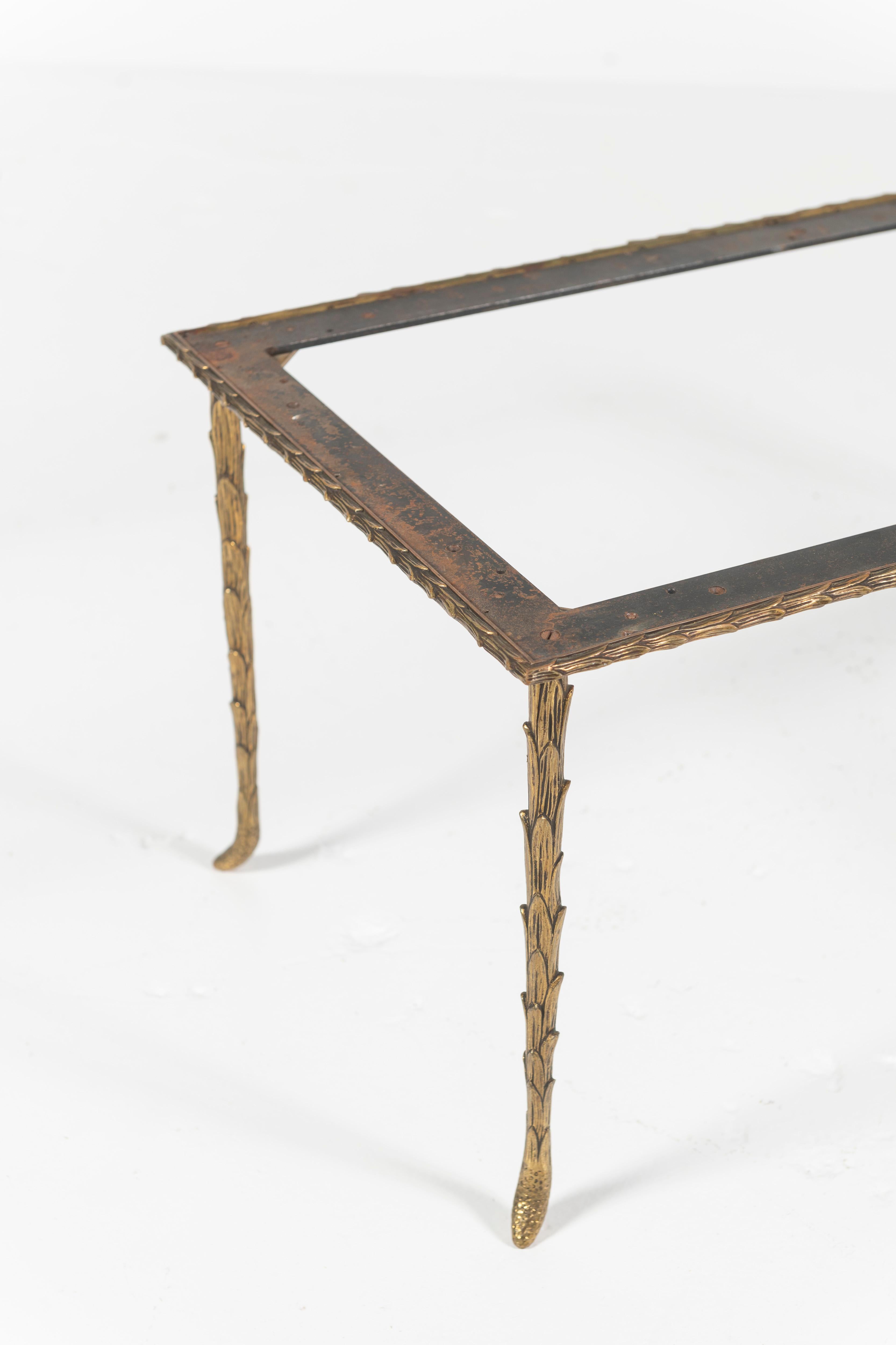 French Vintage Bagues Bronze Coffee Table Base, France, 1940  For Sale