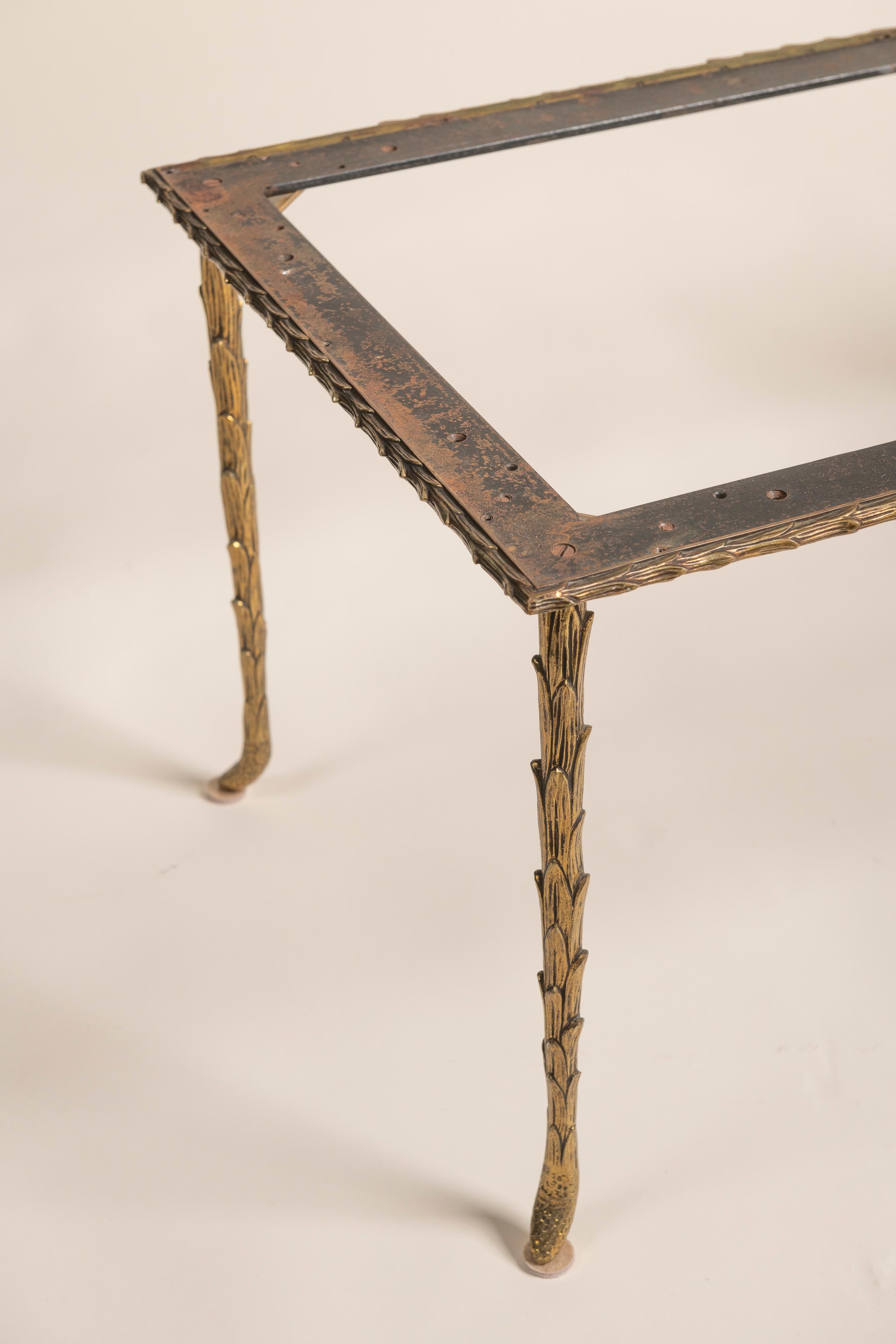 Milieu du XXe siècle Base de table basse vintage Bagues en bronze, France, 1940 en vente