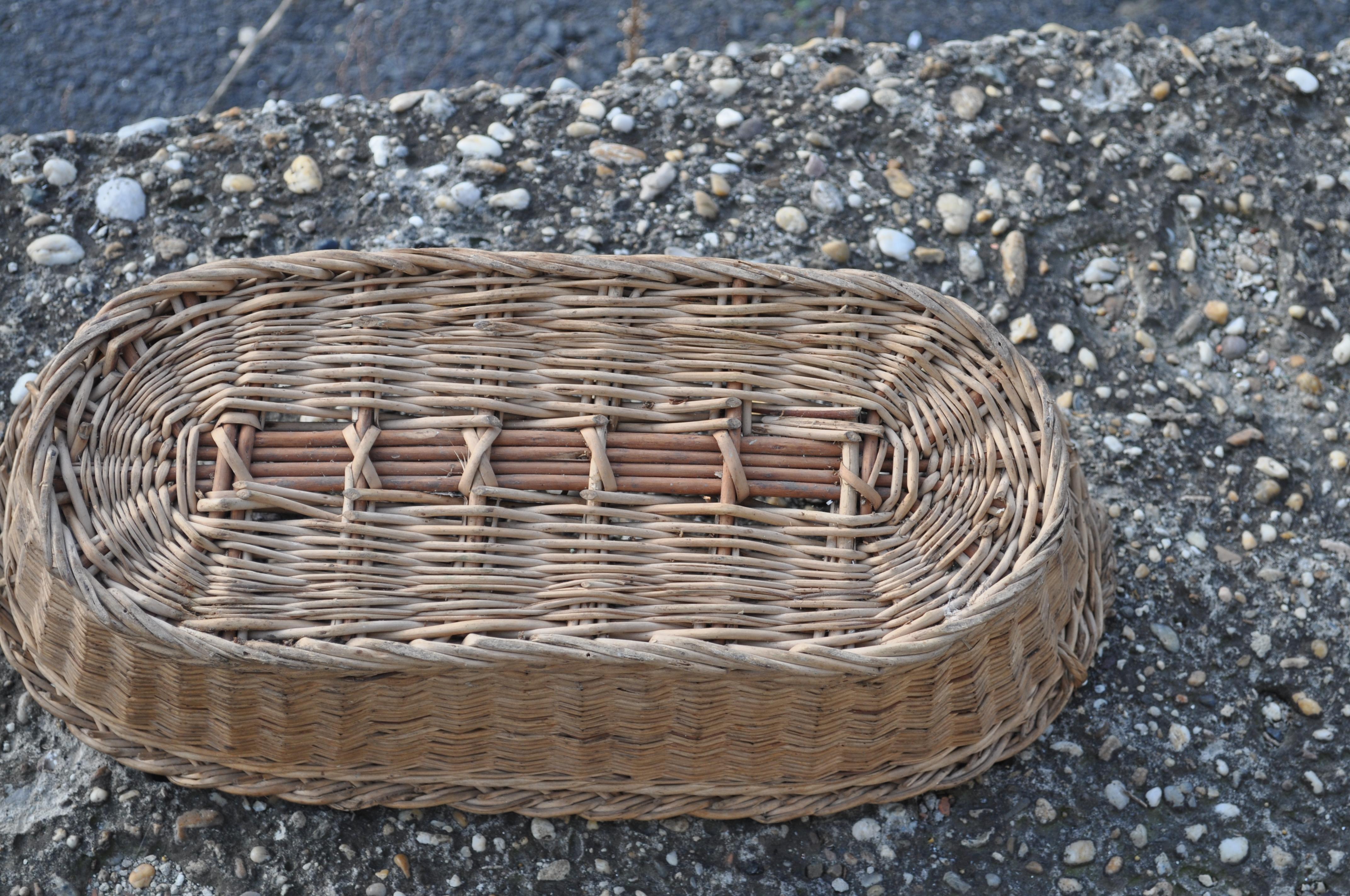 Wicker Vintage Baguette Basket For Sale