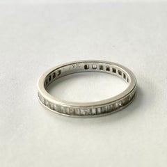 Vintage Baguette Diamond and 10 Carat White Gold Eternity Band