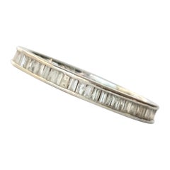Vintage Baguette Diamond and 10 Carat White Gold Eternity Band