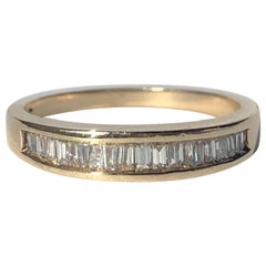 Vintage Baguette Diamond and 9 Carat Gold Band