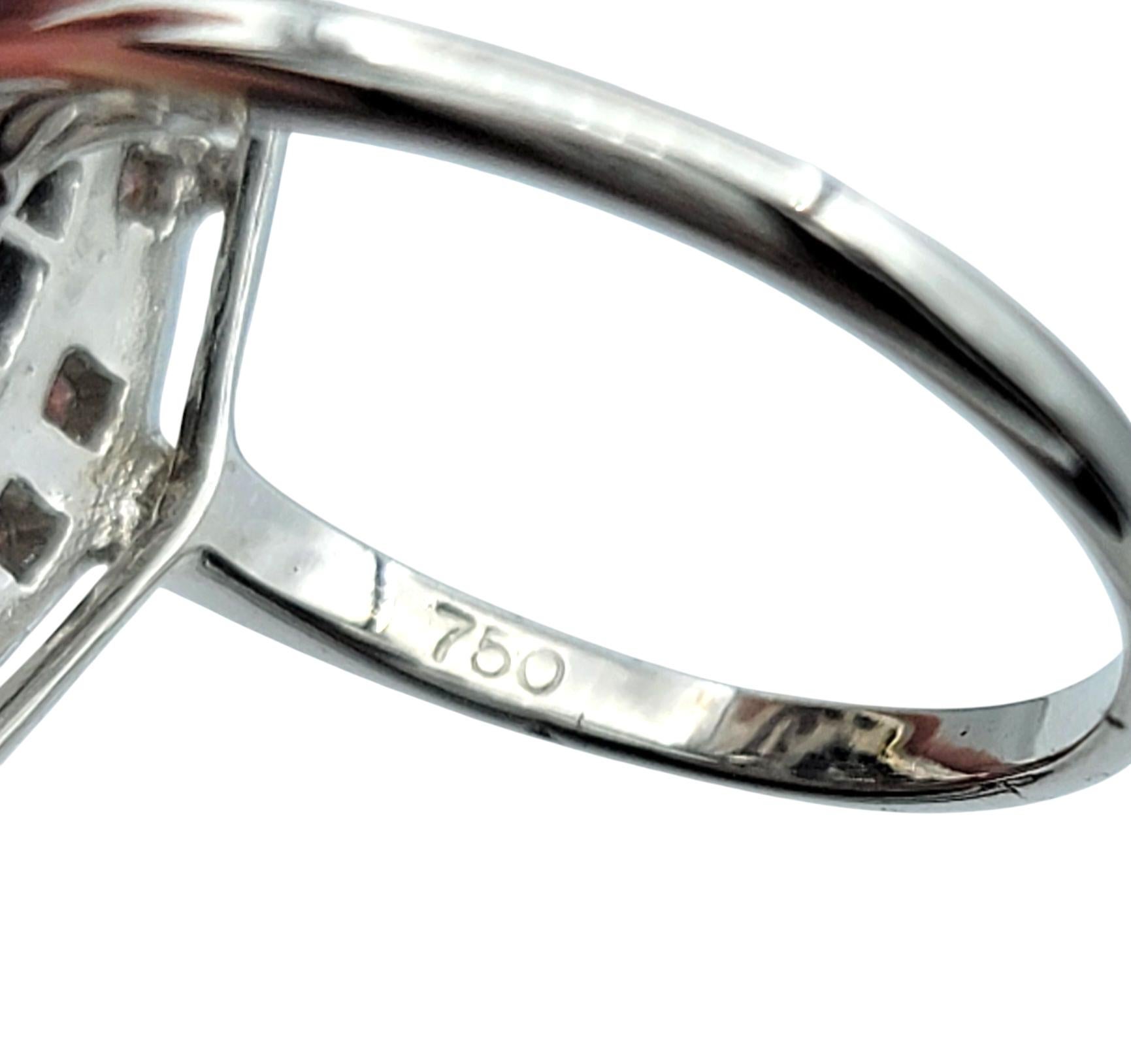 Vintage Baguette Sapphire and Round Diamond Navette Ring in 18 Karat White Gold In Good Condition For Sale In Scottsdale, AZ