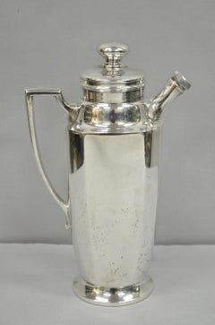 Vintage Bailey Banks & Biddle Art Decó Coctelera de Martini bañada en plata