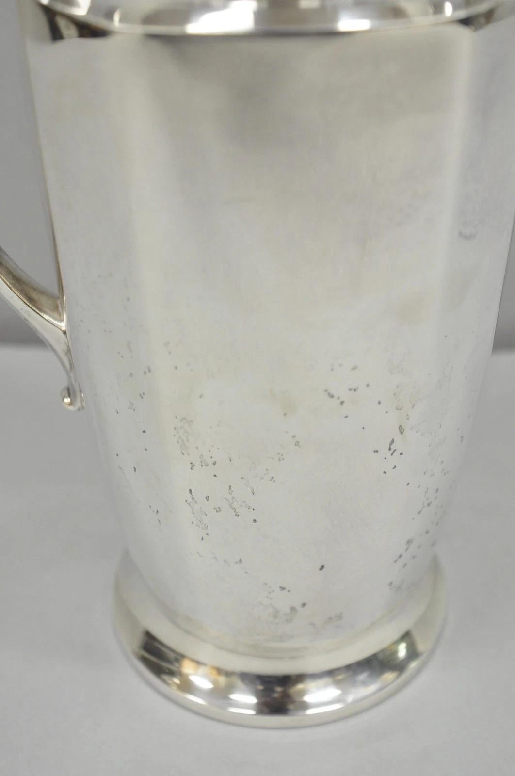 Vintage Bailey Banks & Biddle Art Deco Silver Plated Martini Cocktail Shaker For Sale 1