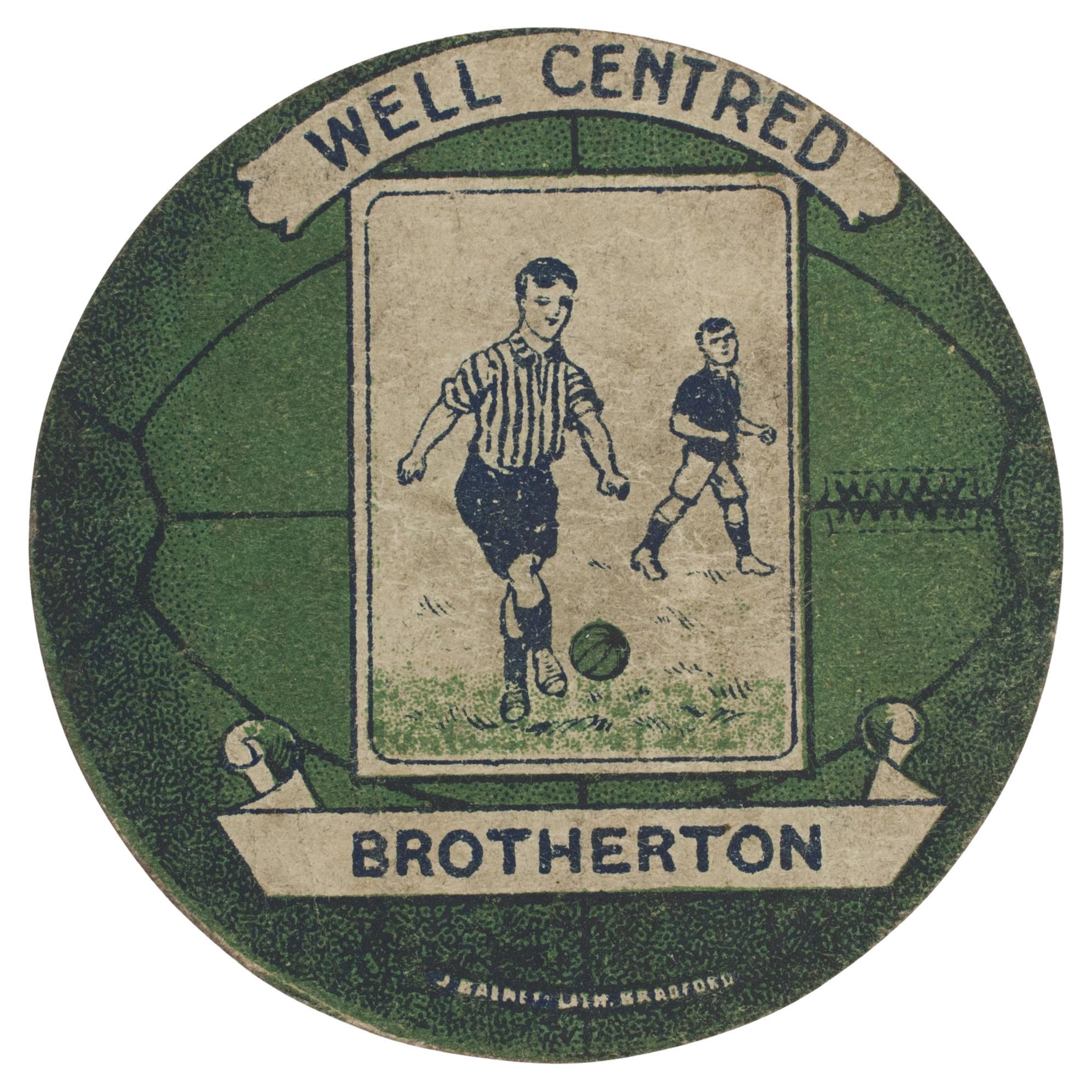 Carte de commerce vintage de football de Baines, Brotherton. Bien centré.