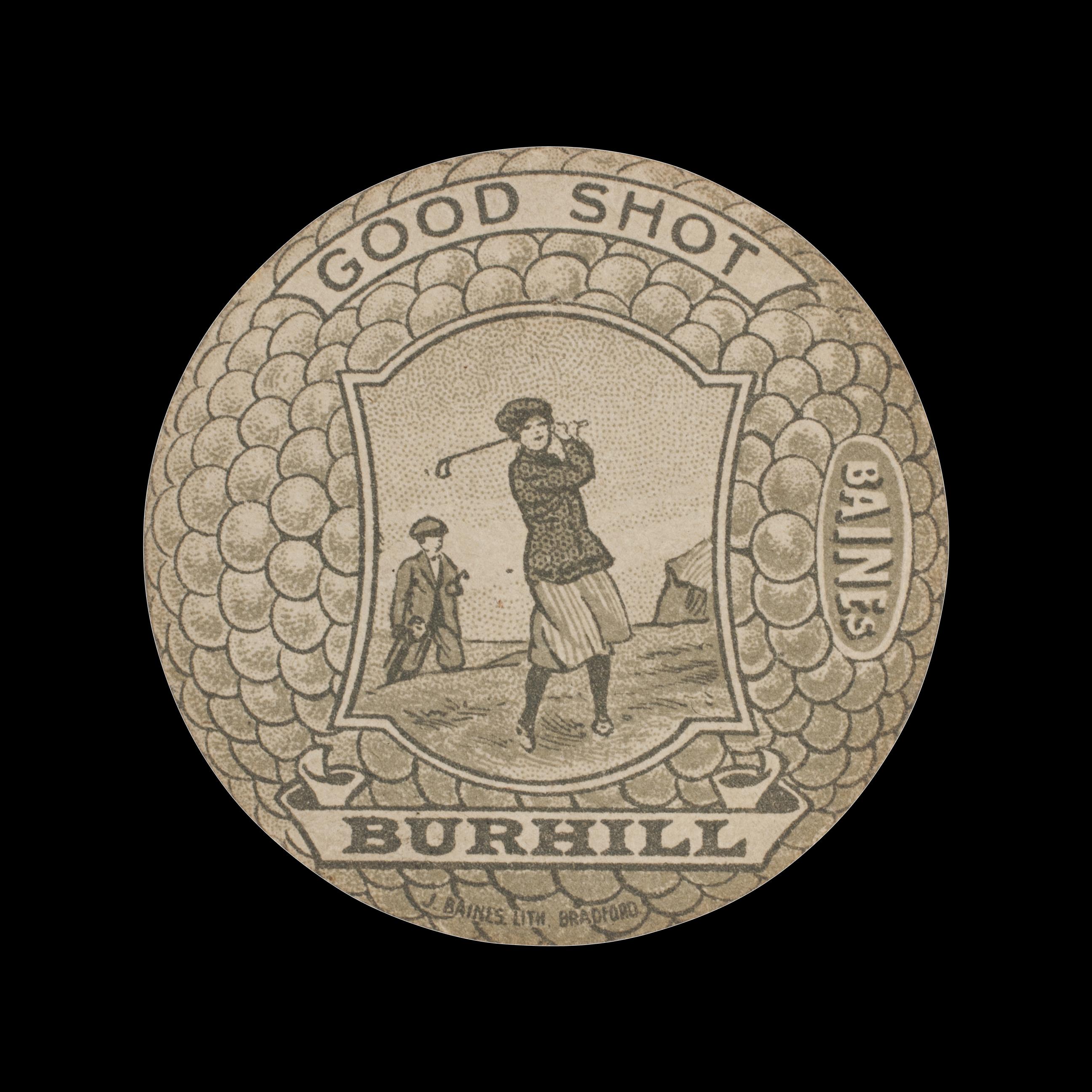 British Vintage Baines Golf Trade Card, Burhill Golf Club. For Sale