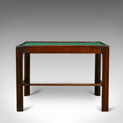 Vintage, Baize Top Side Table, English, Mahogany, Late 20th Century