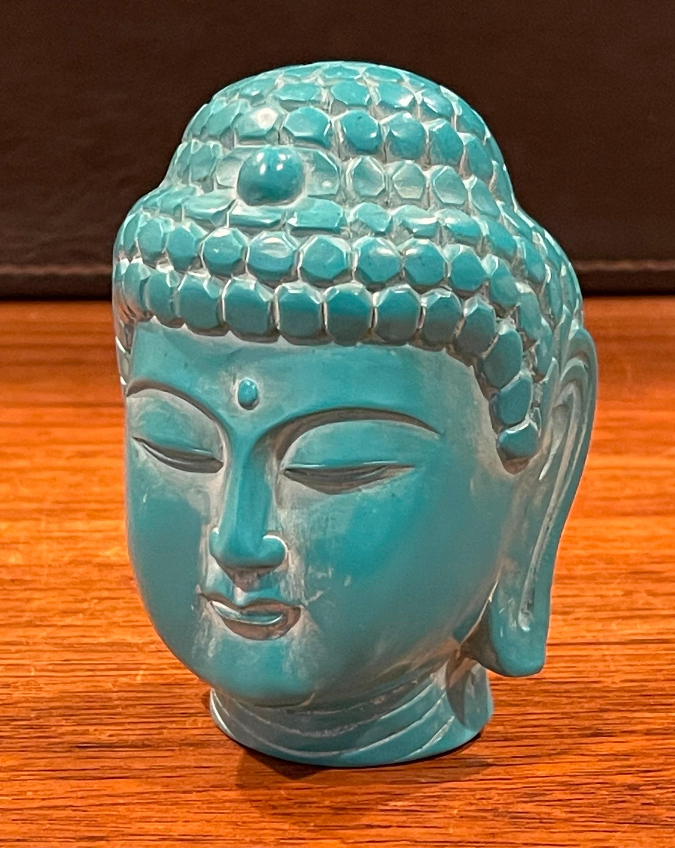 Vintage Bakelite Buddha Head on Rosewood Stand For Sale 3