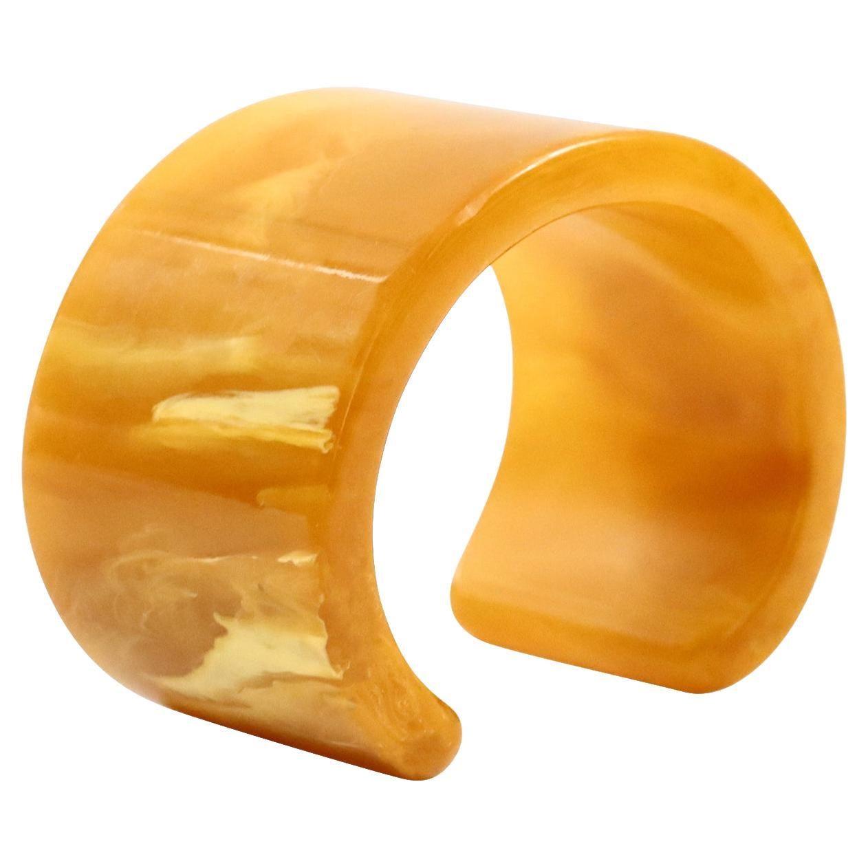 Vintage Bakelite Camel Marbelized Cuff Circa 1940s