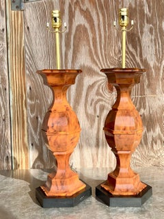 Vintage Bakelite Hourglass Lamp - a Pair