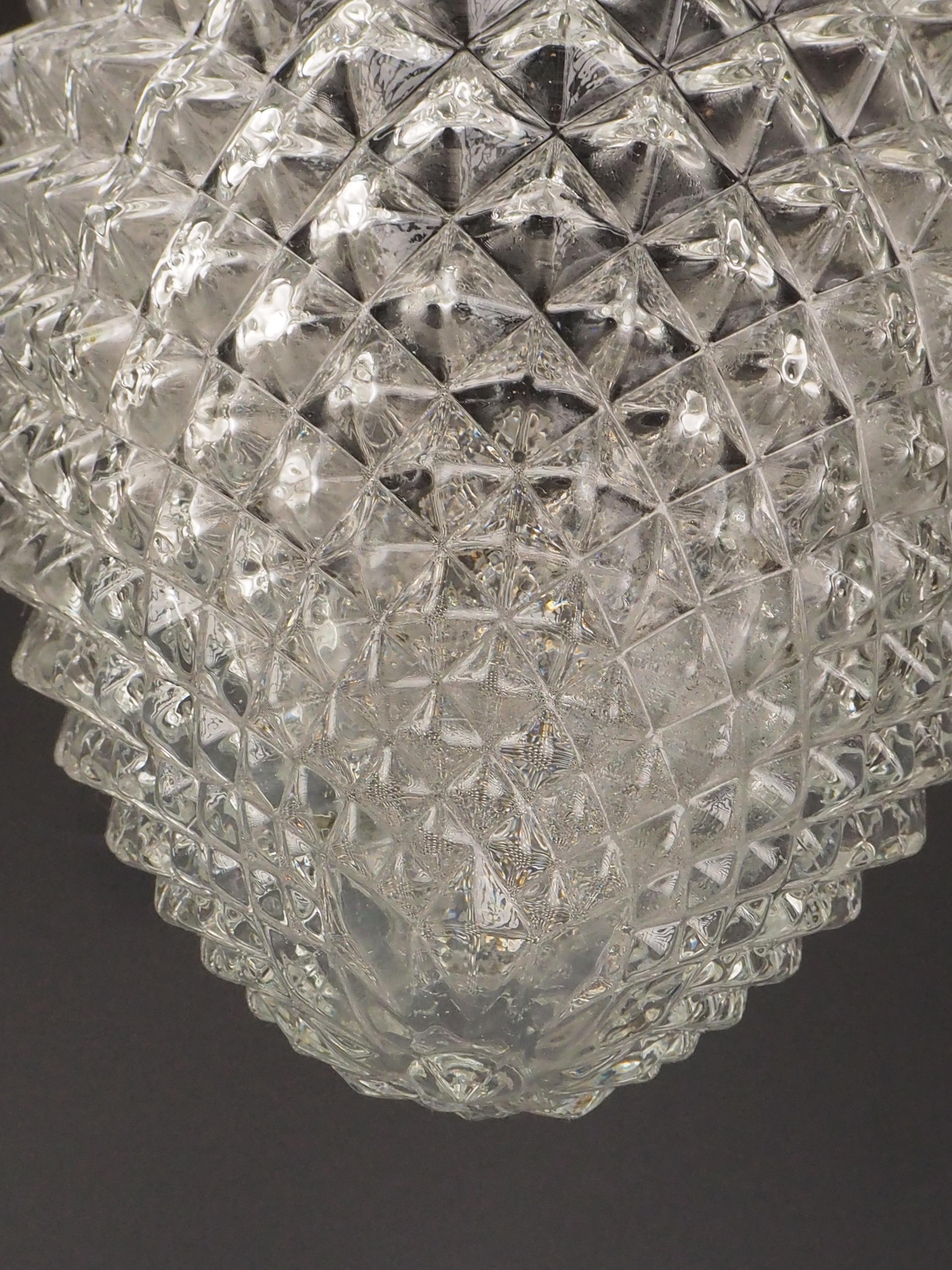 Lámpara de techo vintage de baquelita con piña de cristal - Retro Flush Mount Pendant Fixtu en venta 5