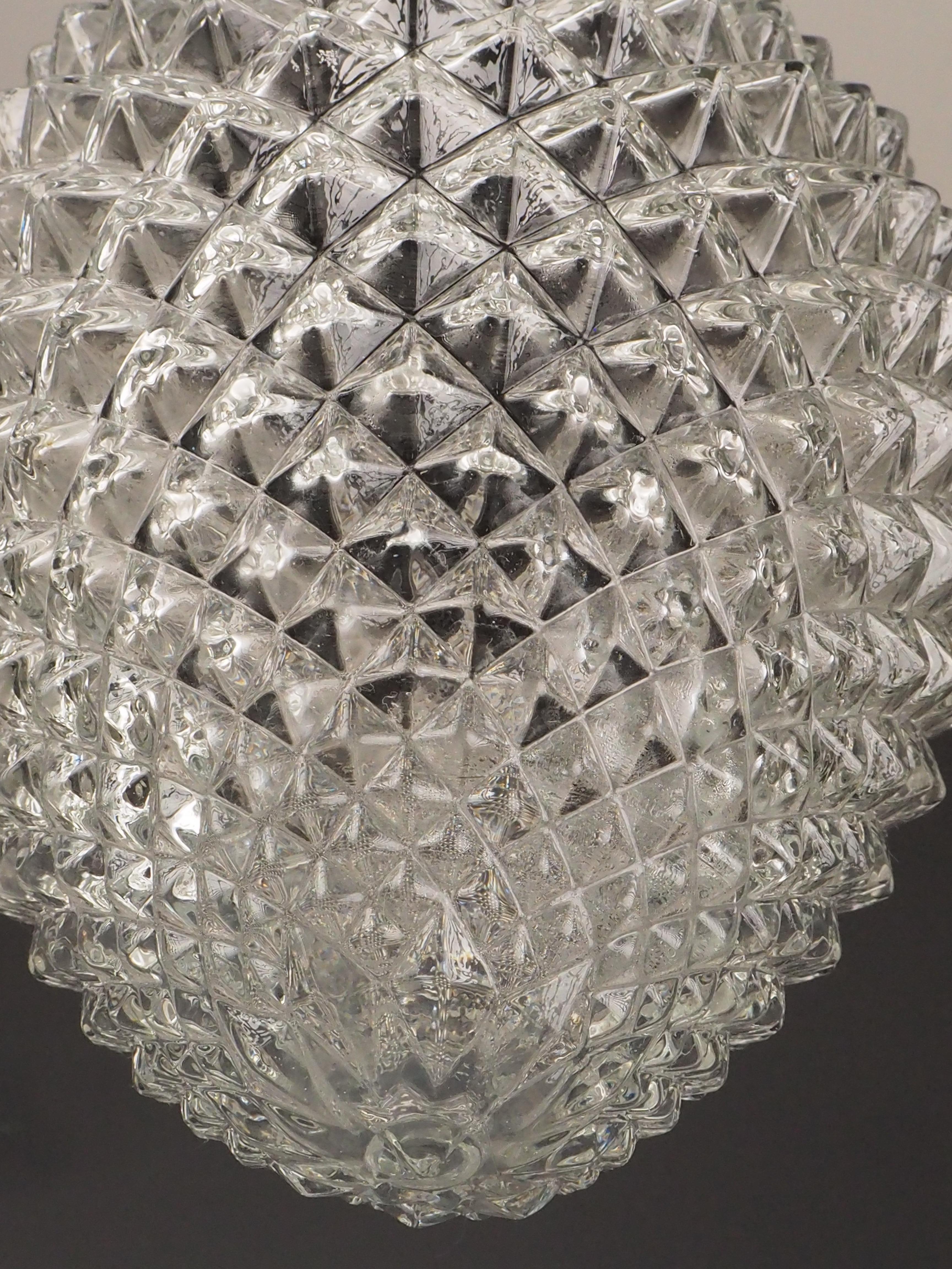Lámpara de techo vintage de baquelita con piña de cristal - Retro Flush Mount Pendant Fixtu en venta 6
