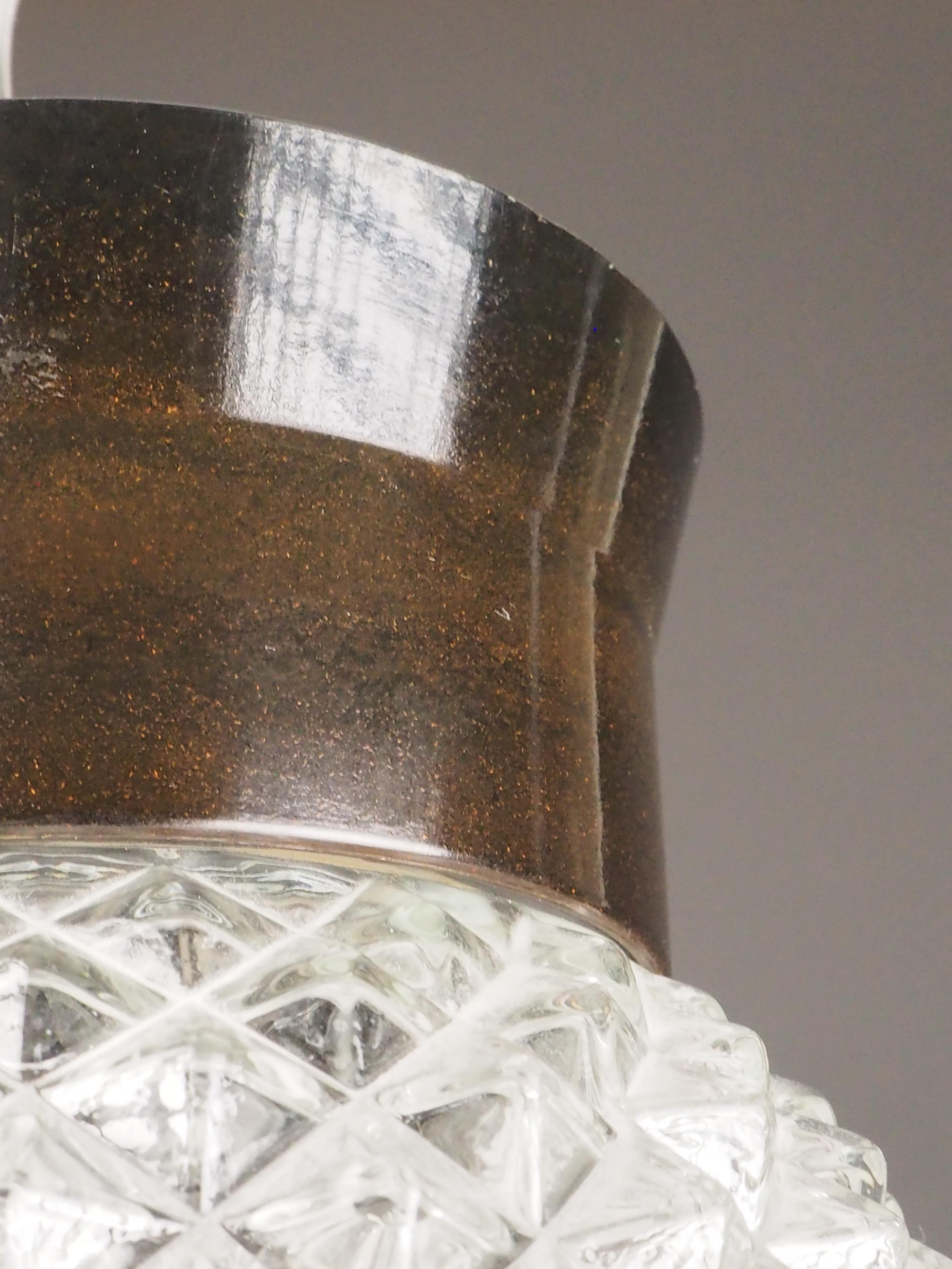 Lámpara de techo vintage de baquelita con piña de cristal - Retro Flush Mount Pendant Fixtu en venta 7