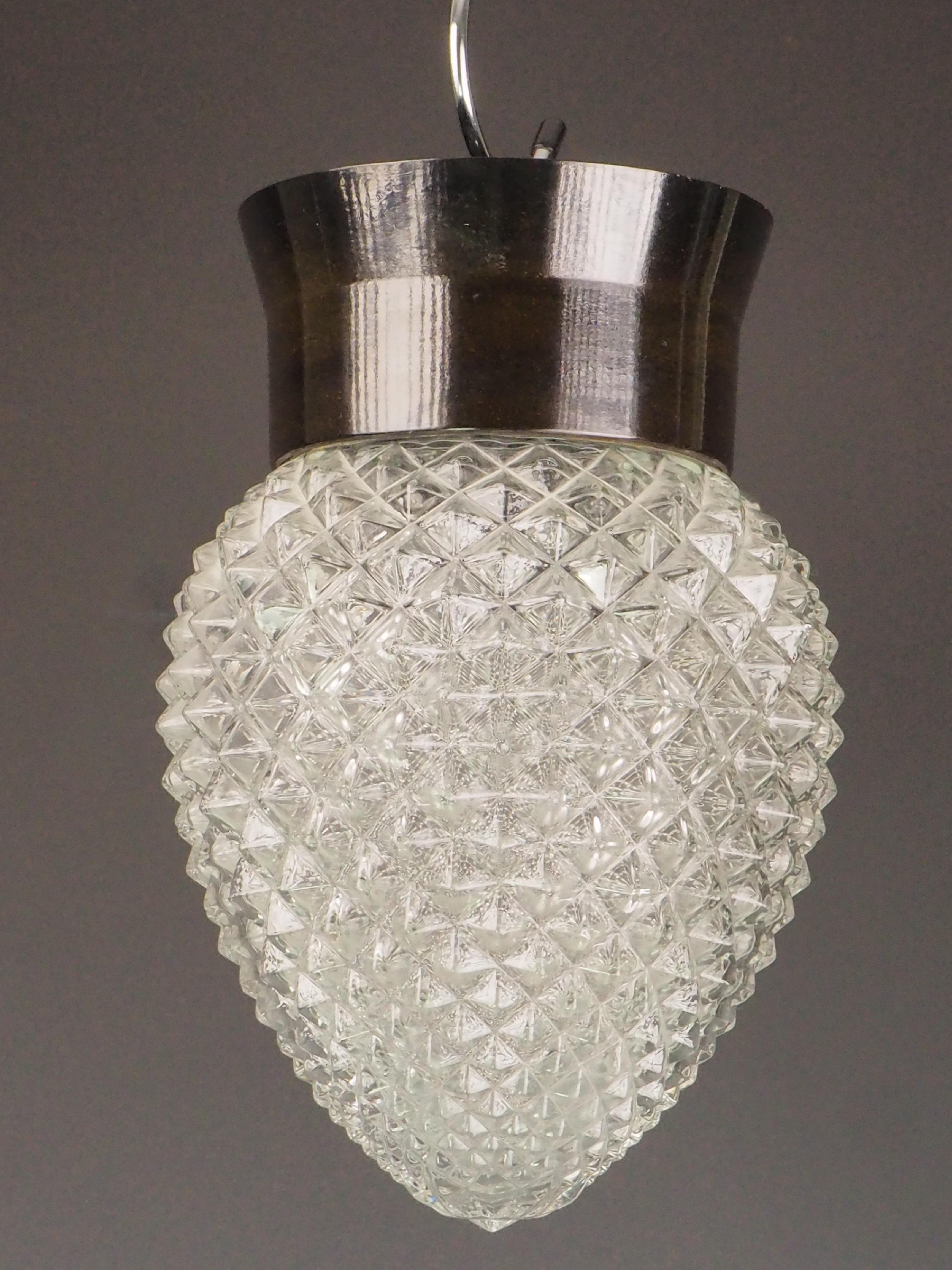 Lámpara de techo vintage de baquelita con piña de cristal - Retro Flush Mount Pendant Fixtu Baquelita en venta