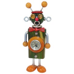 Vintage Bakelite Robot Brooch With Built-in Compass
