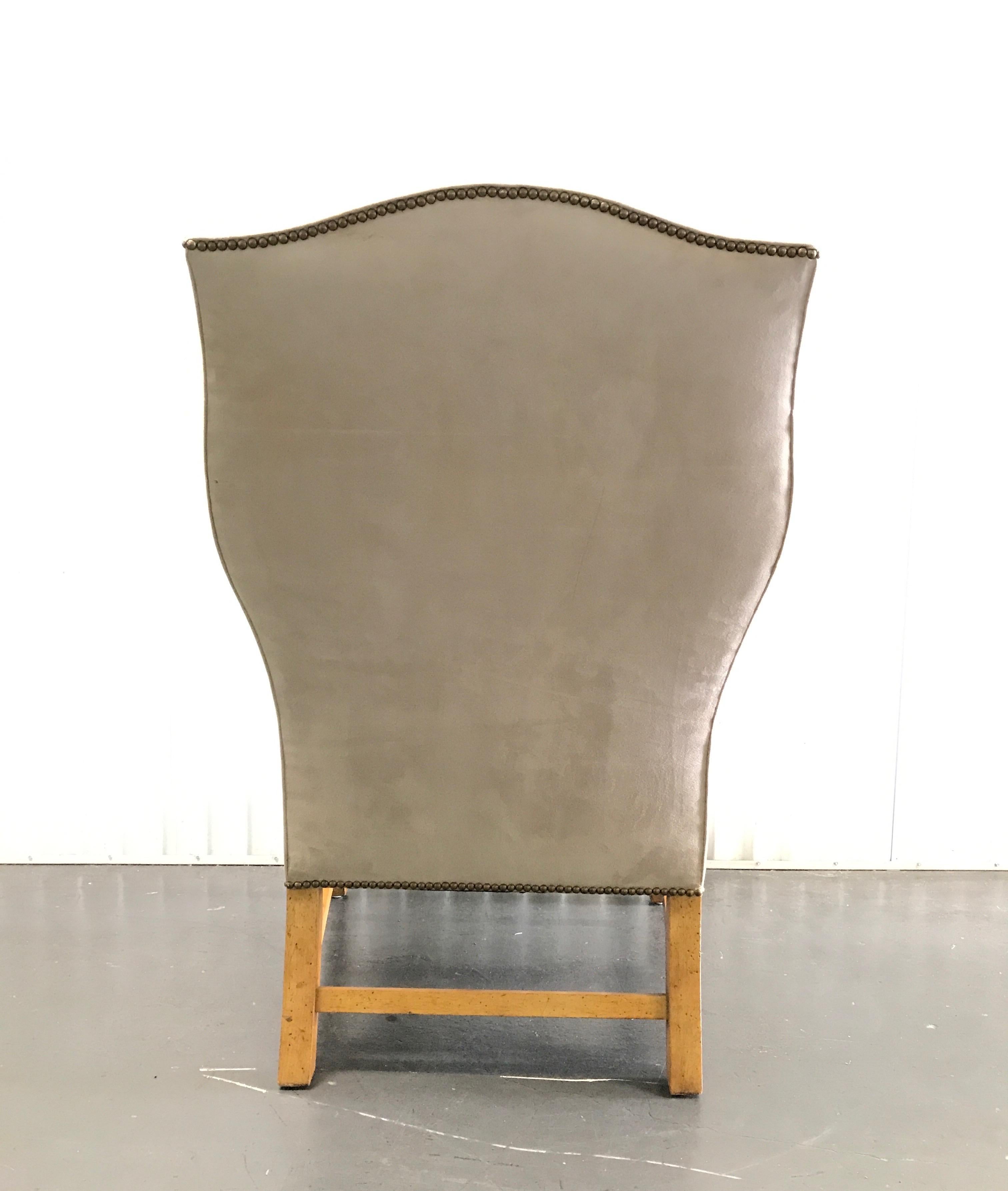 Vintage Baker Chippendale Style Wing Chair In Good Condition In West Palm Beach, FL