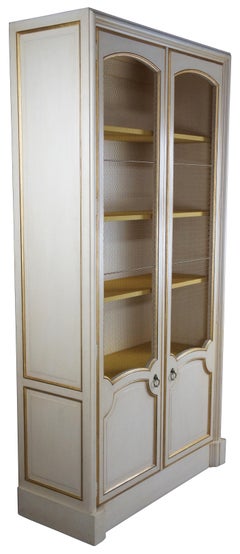 Vintage Baker Country French Provincial China Display Cabinet Bookcase Wire