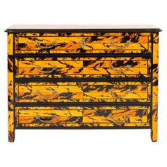Vintage Baker Faux Tortoise Lacquered Commode