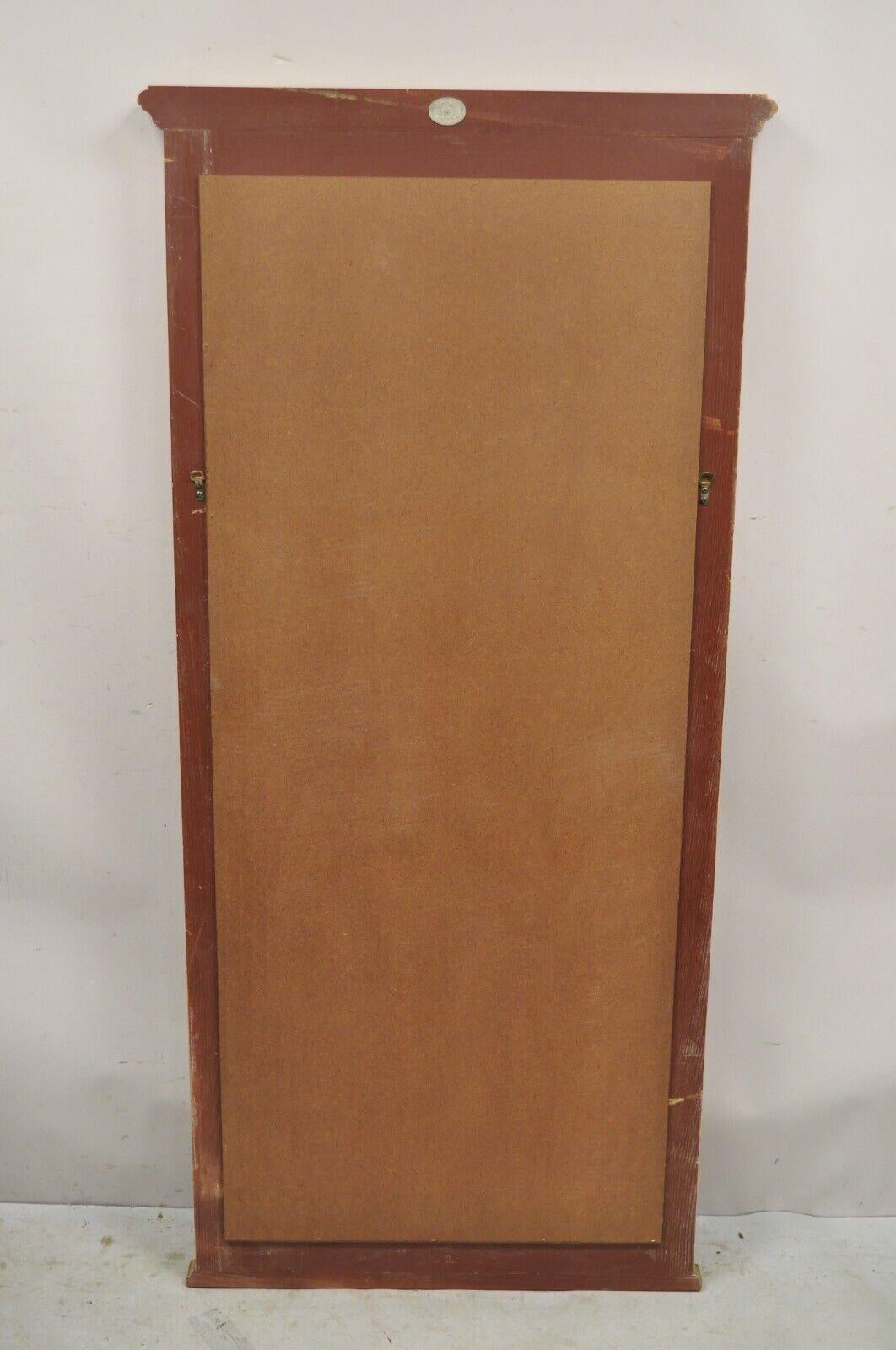 Vintage Baker French Country Provincial Oak Wood Trumeau Wall Mirror For Sale 5