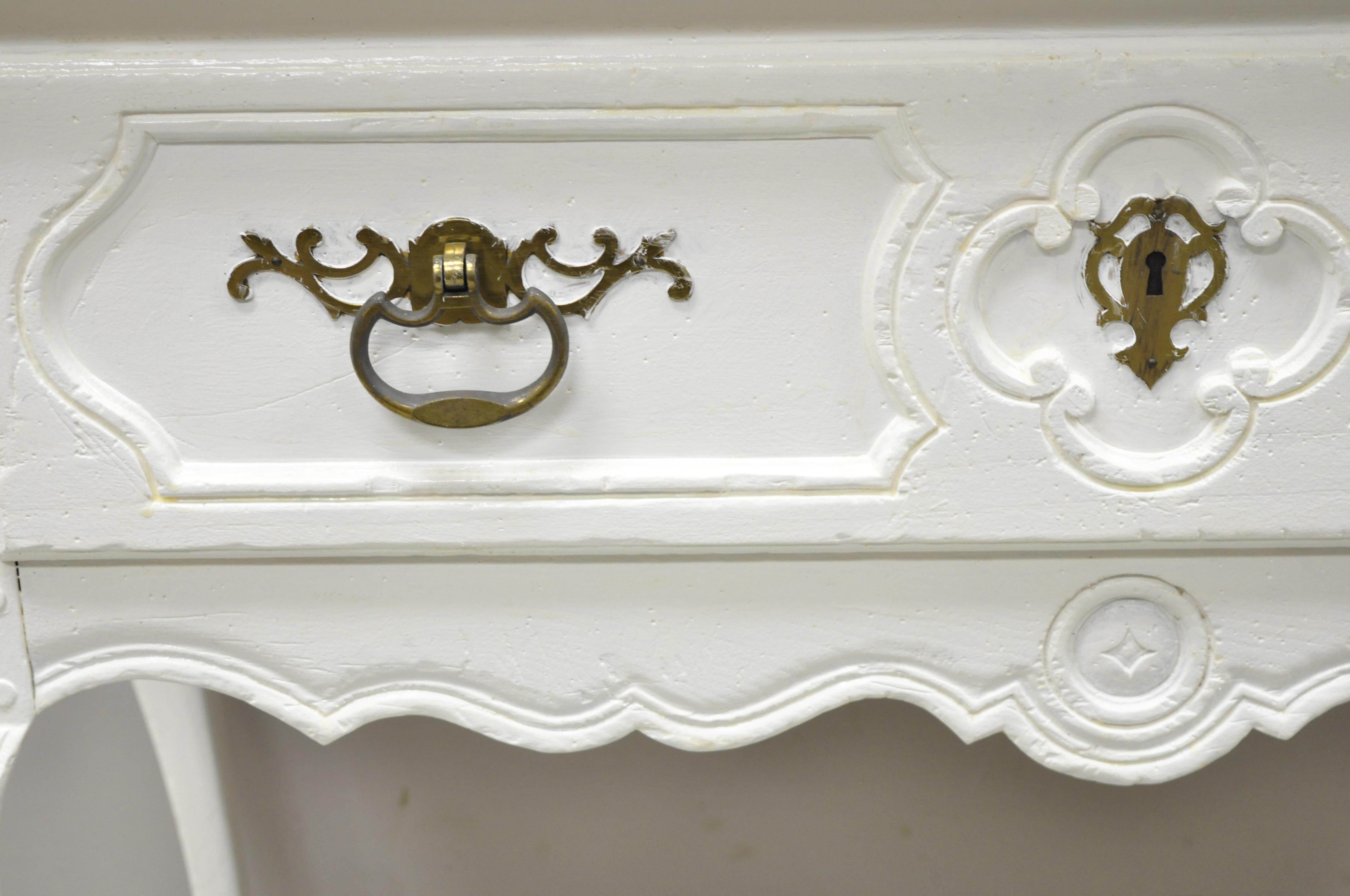 white french console table