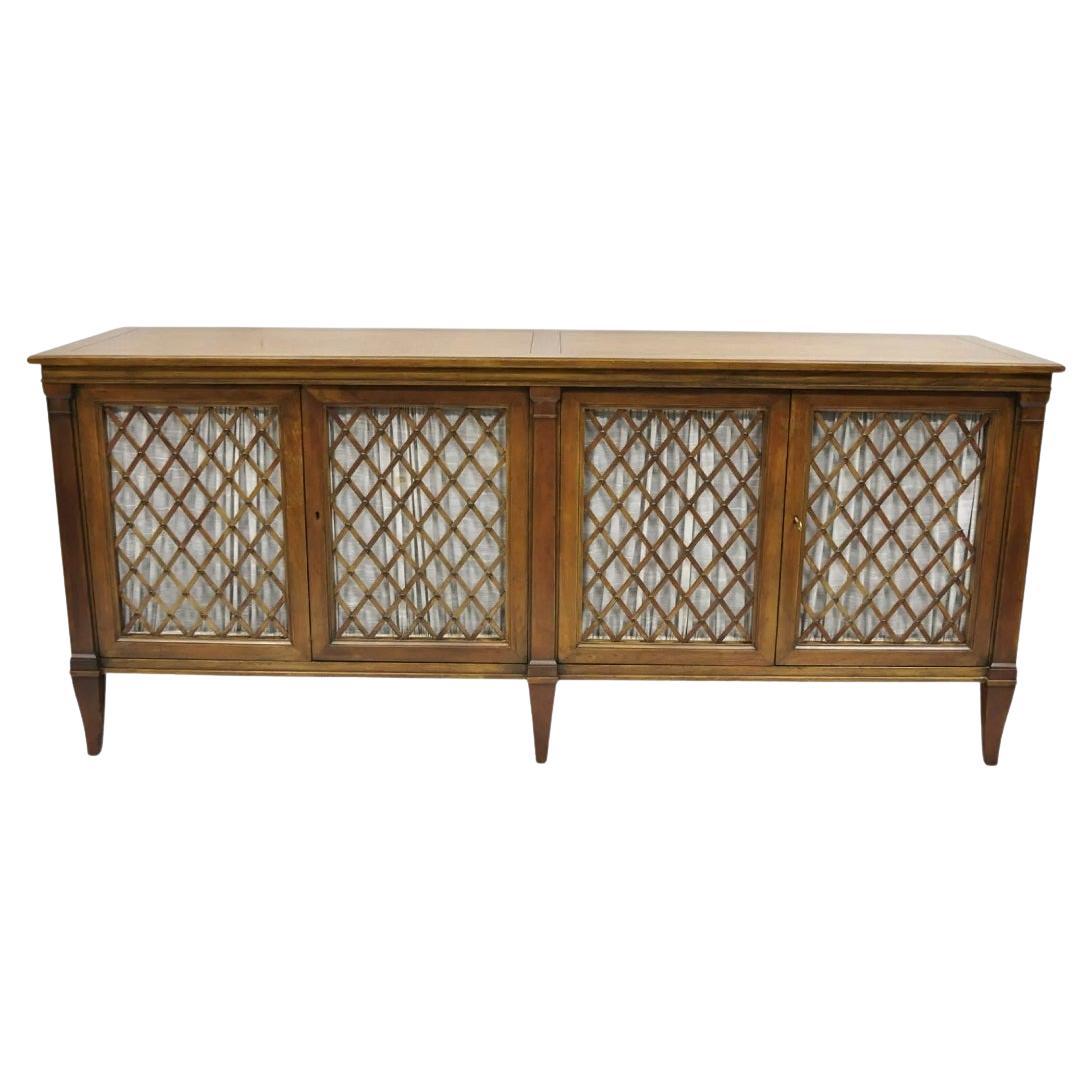 Baker Vintage Crédence Buffet Sideboard à portes en treillis en cerisier de style Empire français