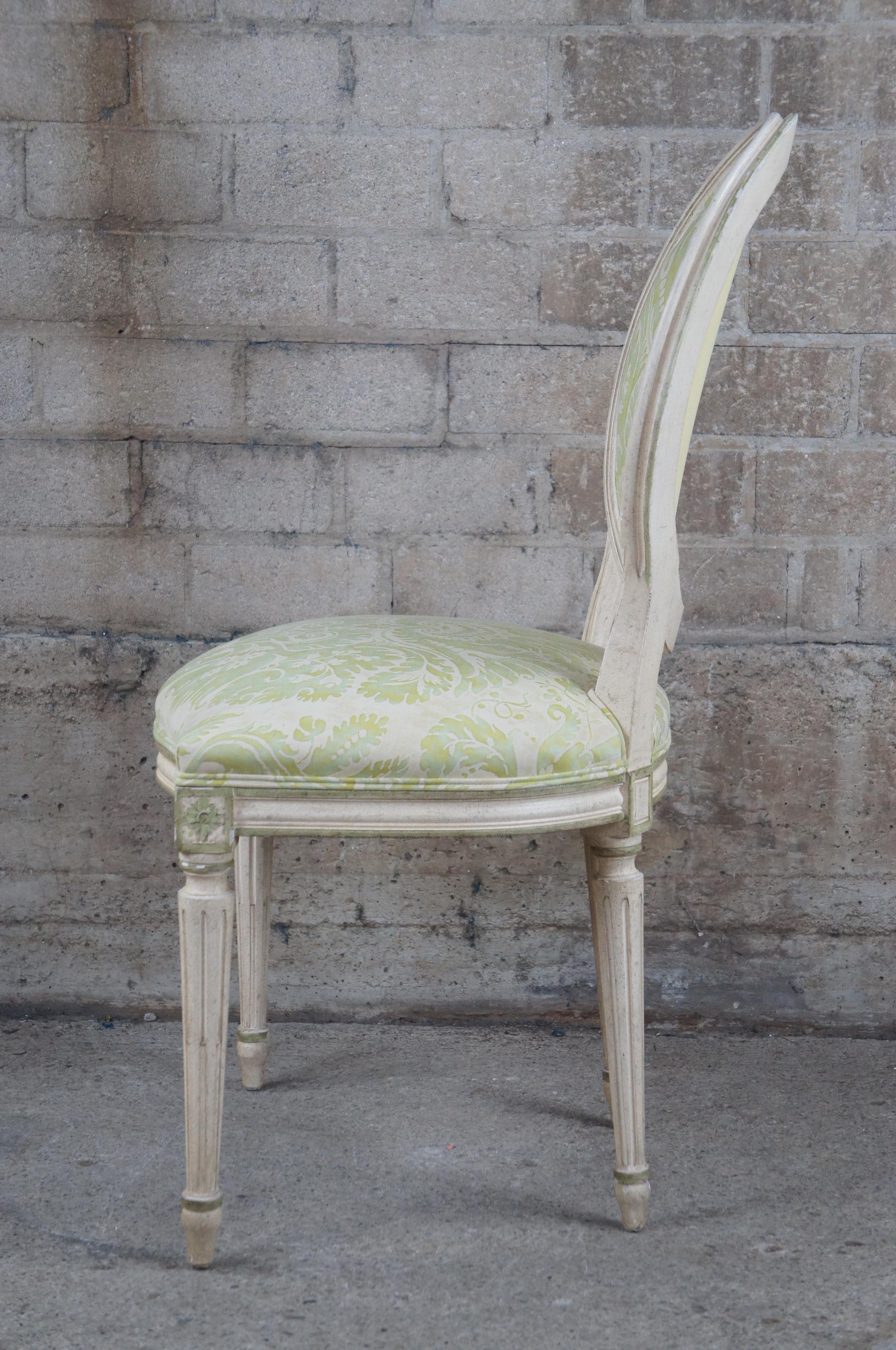 Mid-20th Century Vintage Baker French Louis XV Provincial Baloon Back White Dining Side Chair