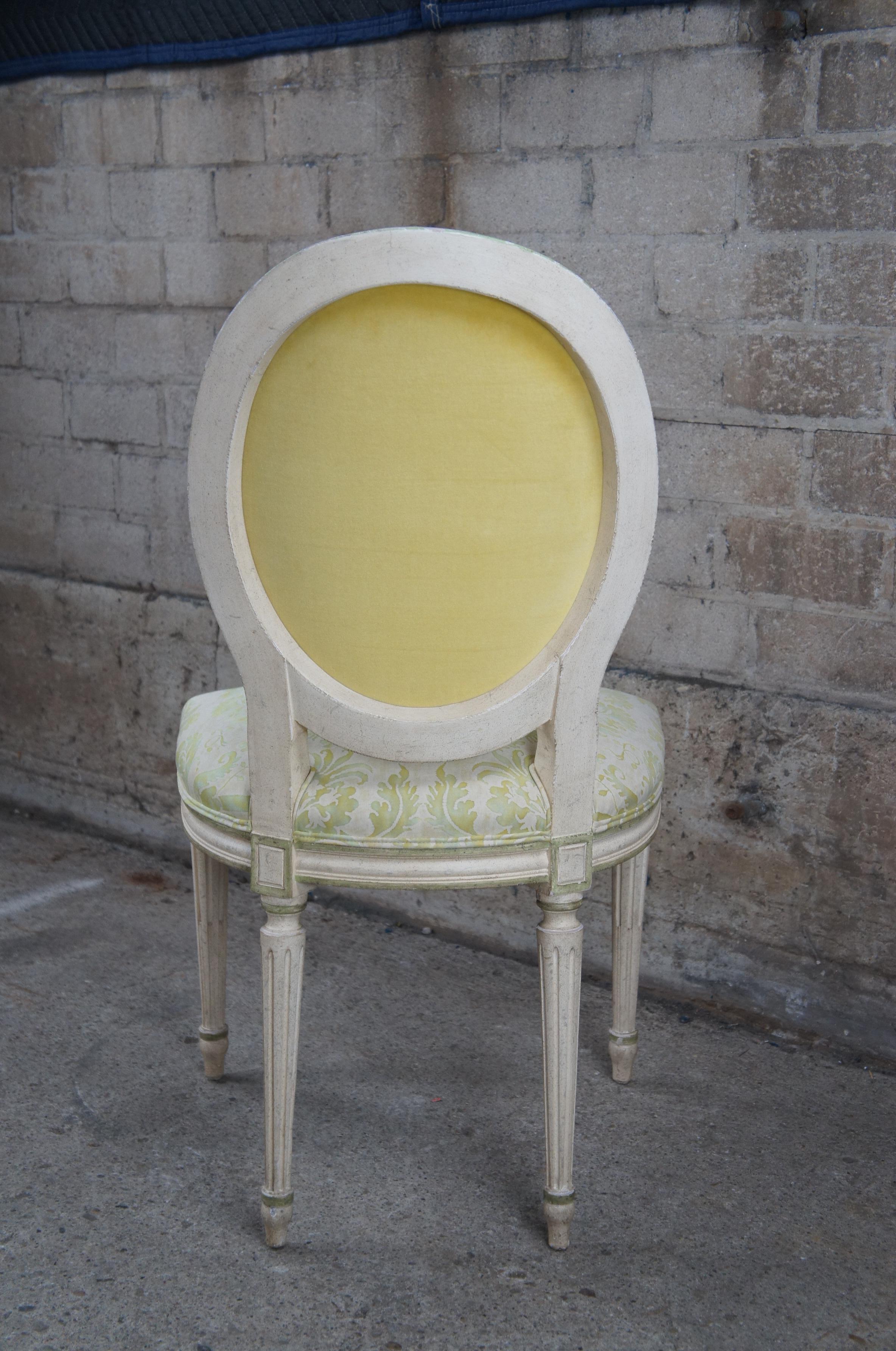 Vintage Baker French Louis XV Provincial Baloon Back White Dining Side Chair 1