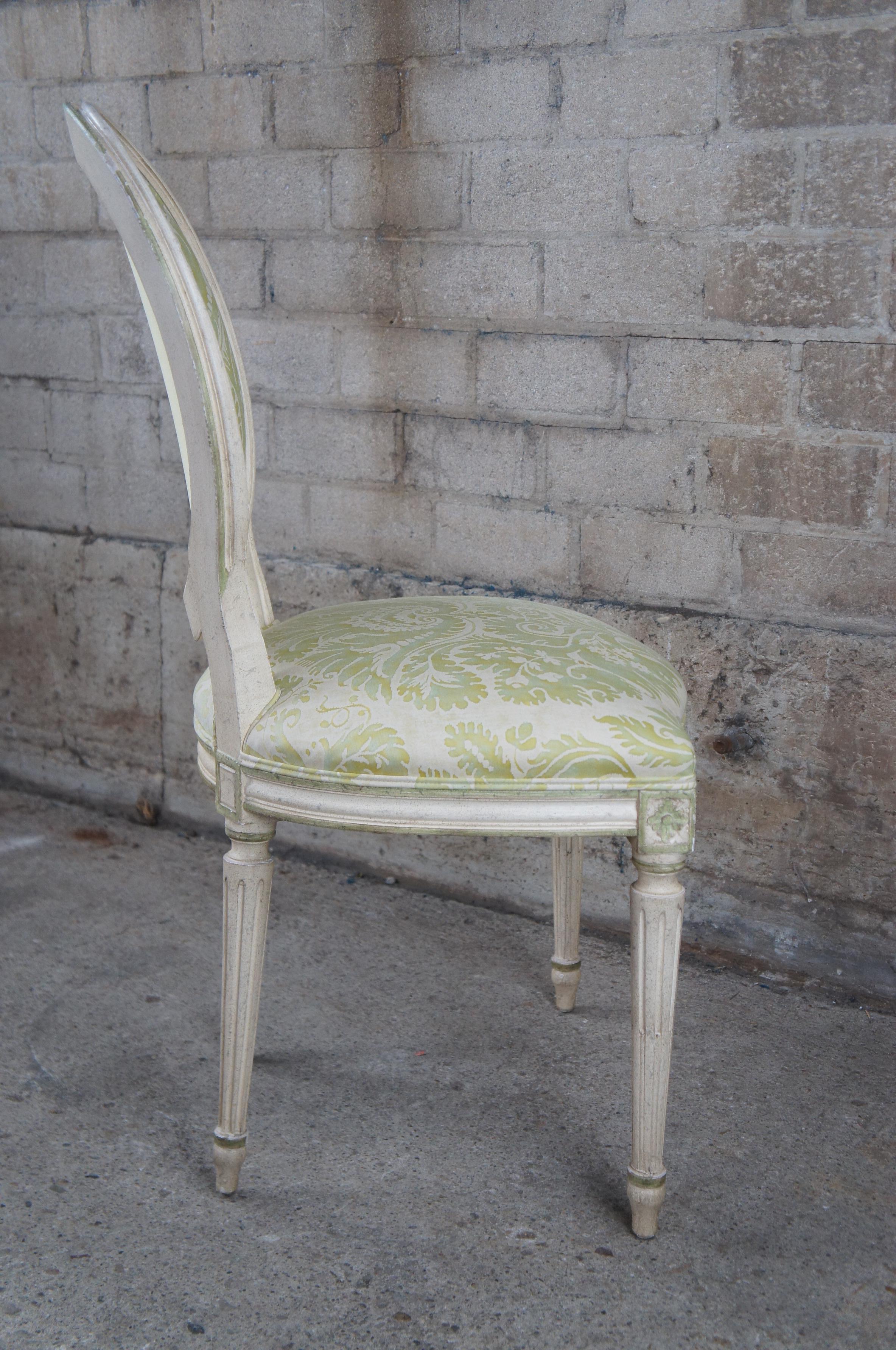 Vintage Baker French Louis XV Provincial Baloon Back White Dining Side Chair 3