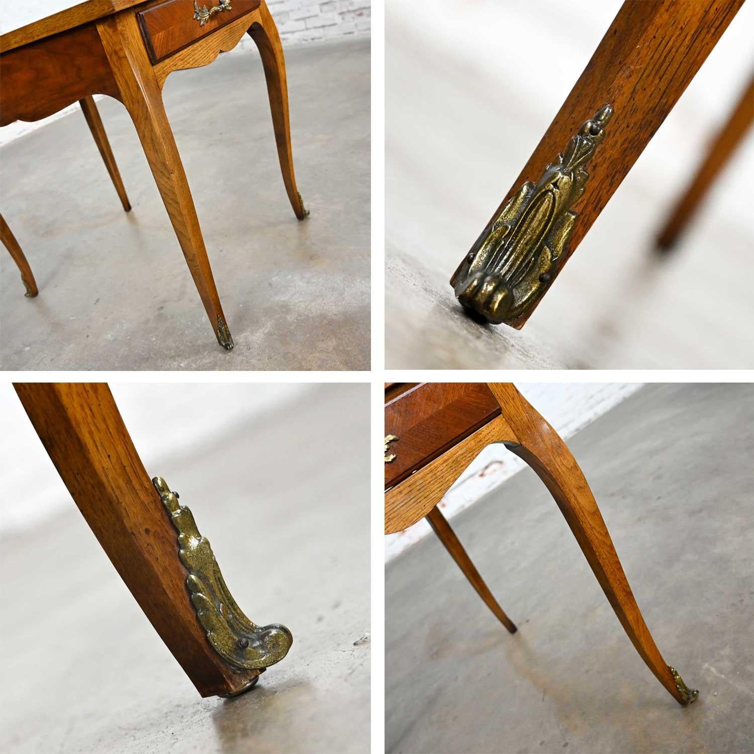 Vintage Baker French Louis XV Style End Table with Brass Ormalu Details For Sale 9