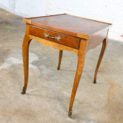 Vintage Baker French Louis XV Style End Table with Brass Ormalu Details