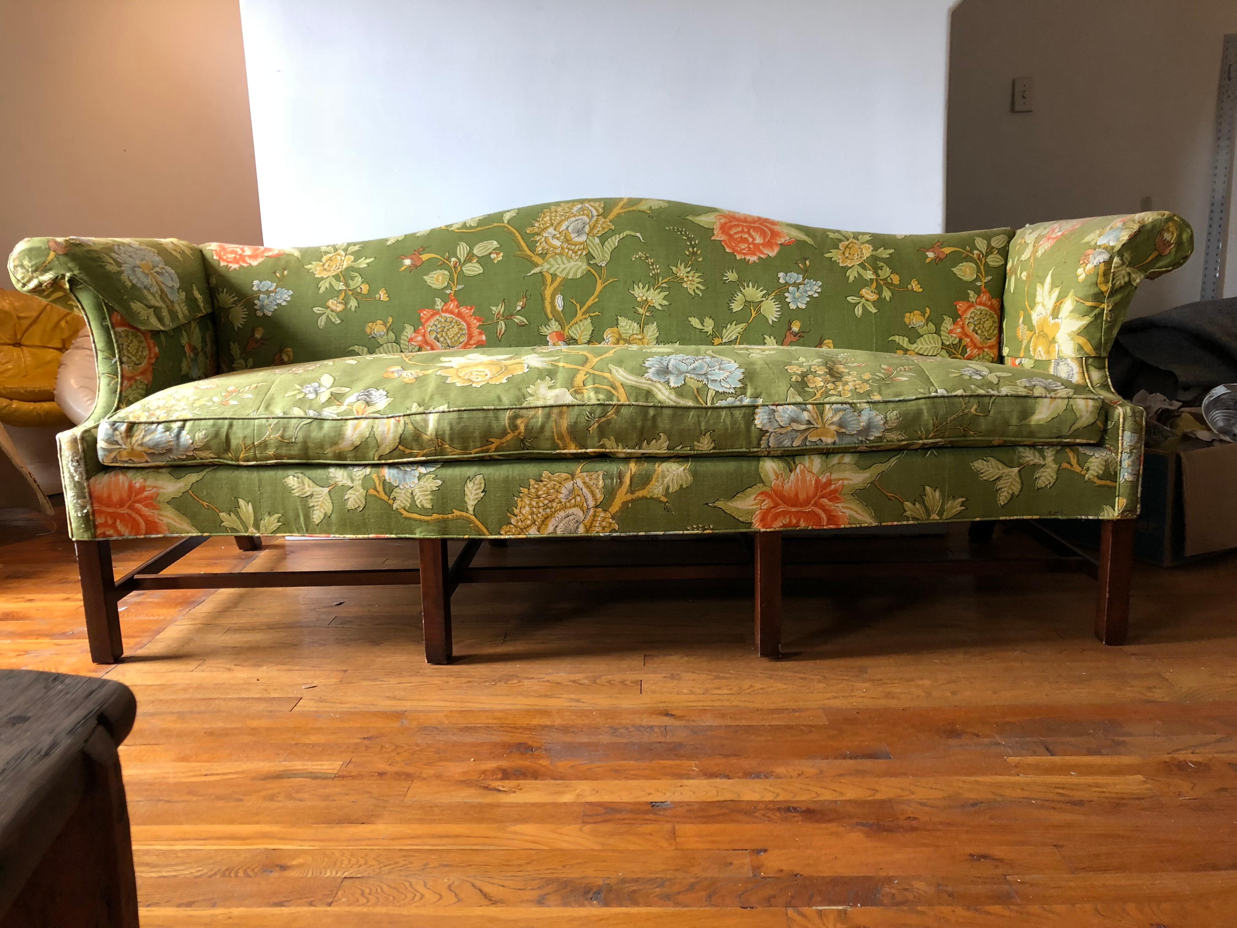 green floral couch